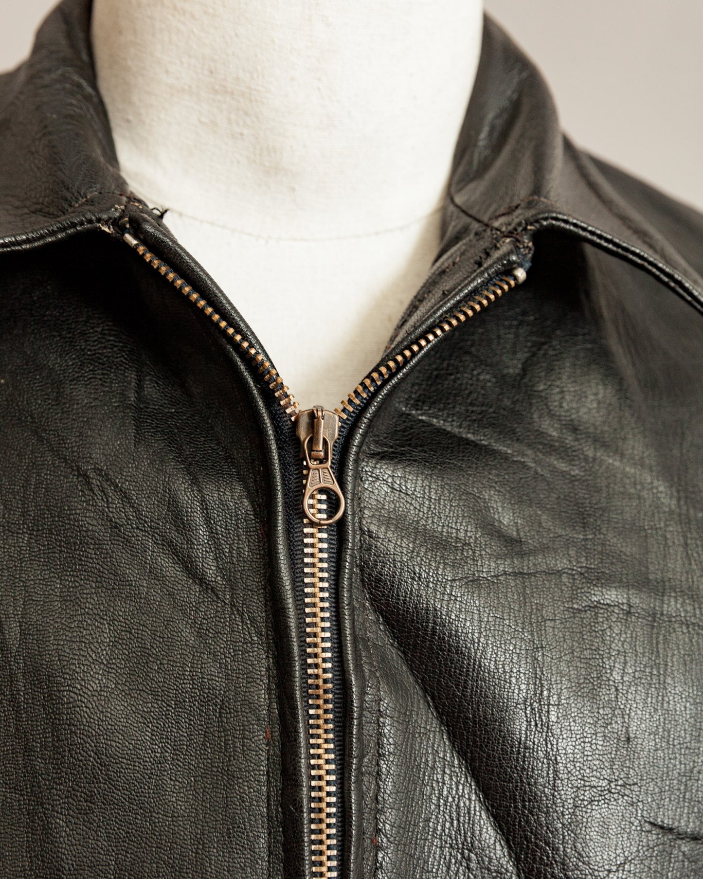 1940s Sejson Malung Goatskin Leather Work Jacket - Medium (42)