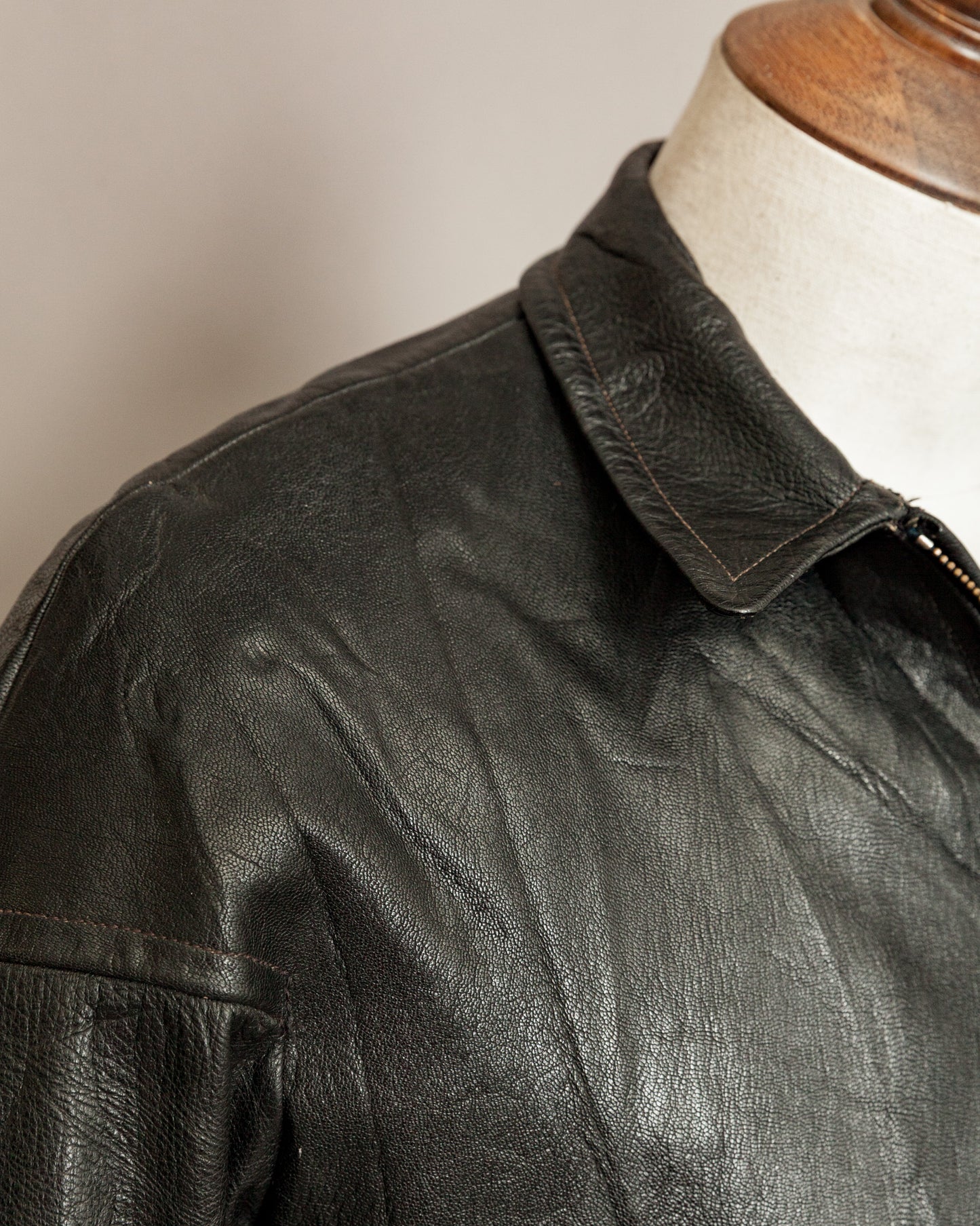 1940s Sejson Malung Goatskin Leather Work Jacket - Medium (42)