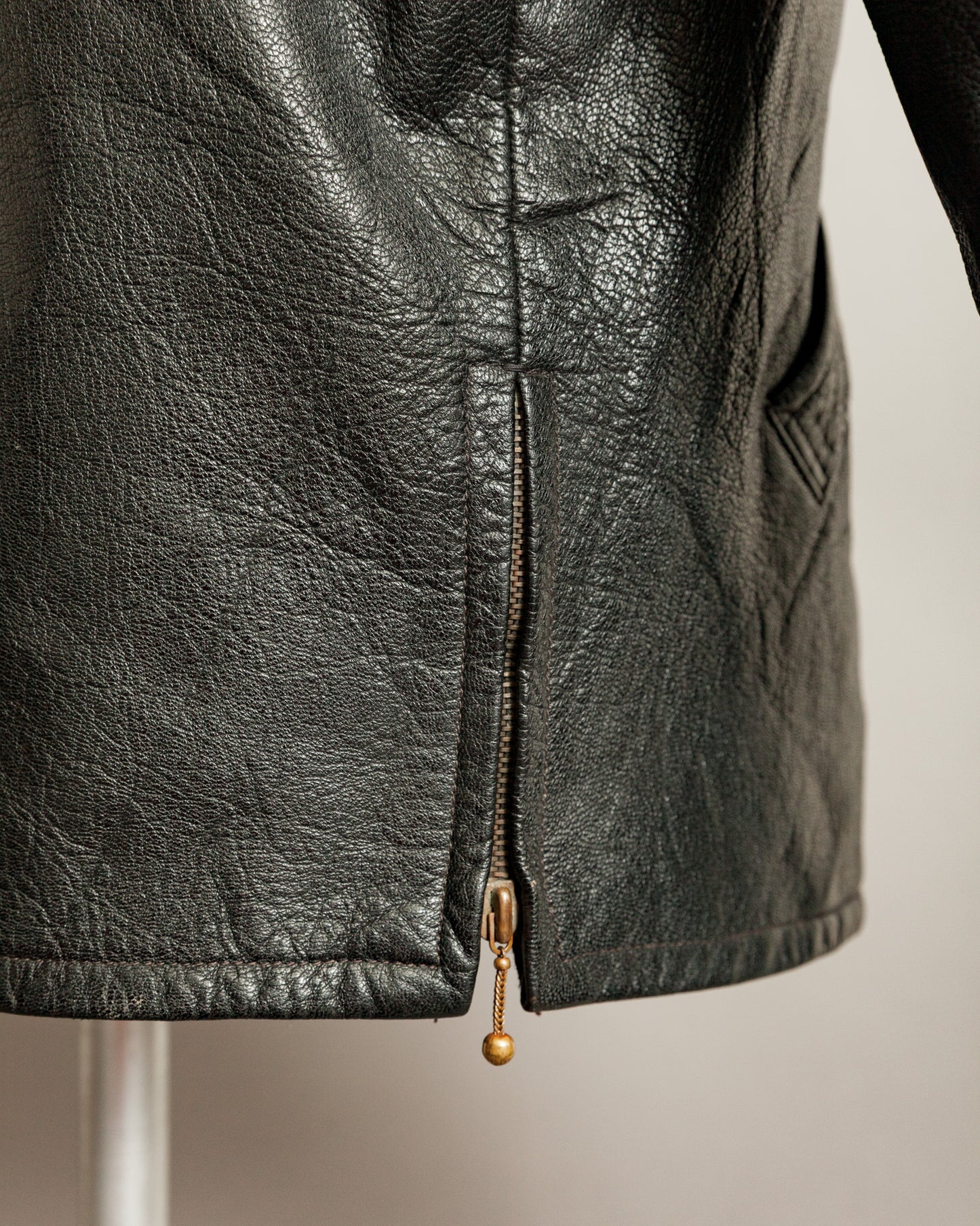 1940s Sejson Malung Goatskin Leather Work Jacket - Medium (42)