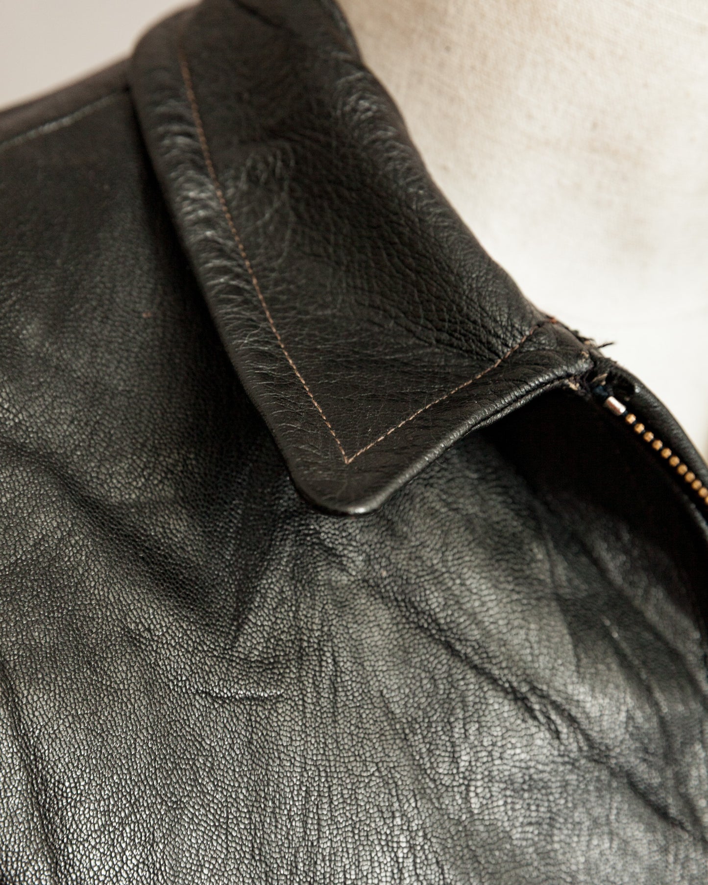 1940s Sejson Malung Goatskin Leather Work Jacket - Medium (42)