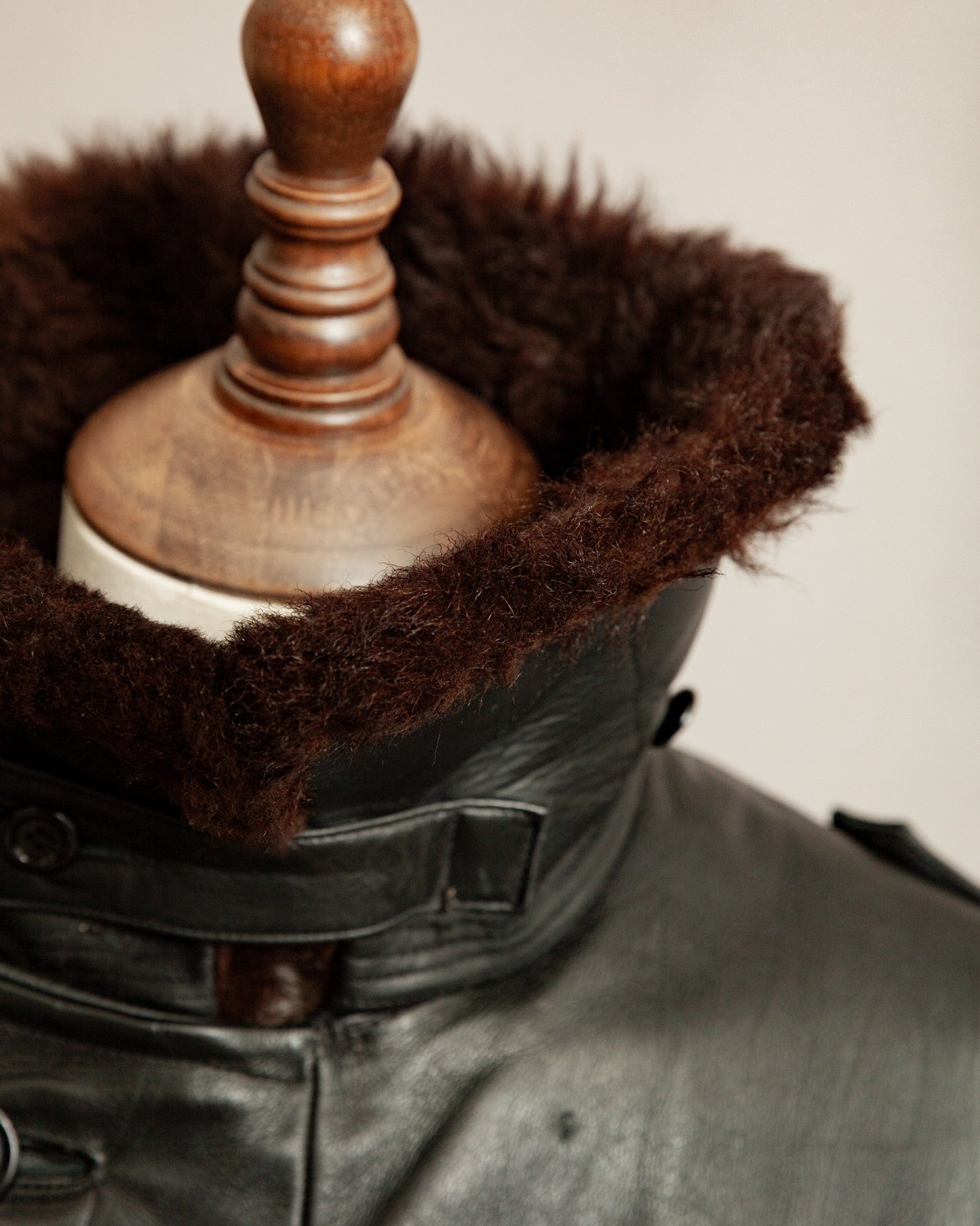 Vintage 1940s Swedish Military Leather Trench Coat – Large (44-46)
