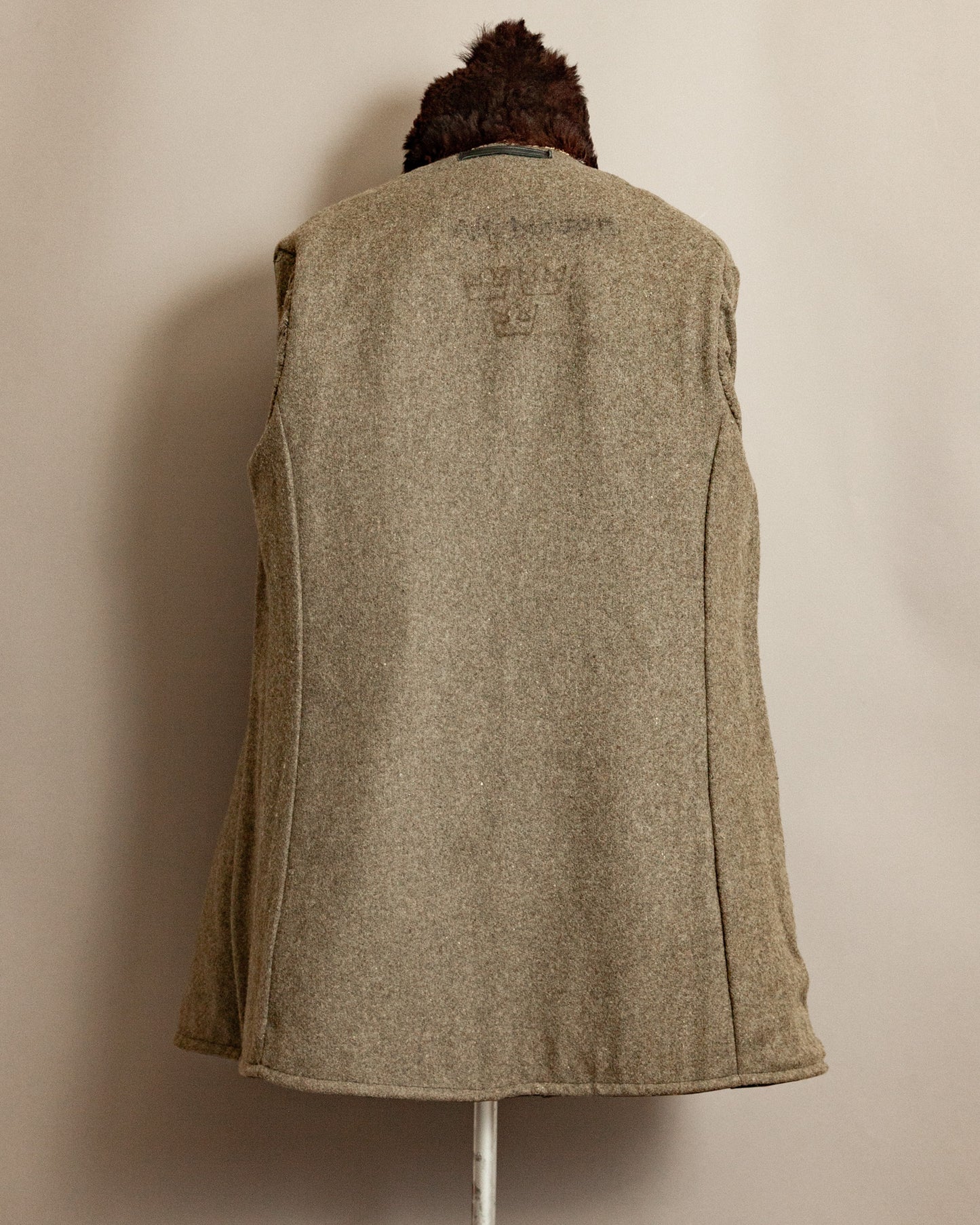 Vintage 1940s Swedish Military Leather Trench Coat – Large (44-46)