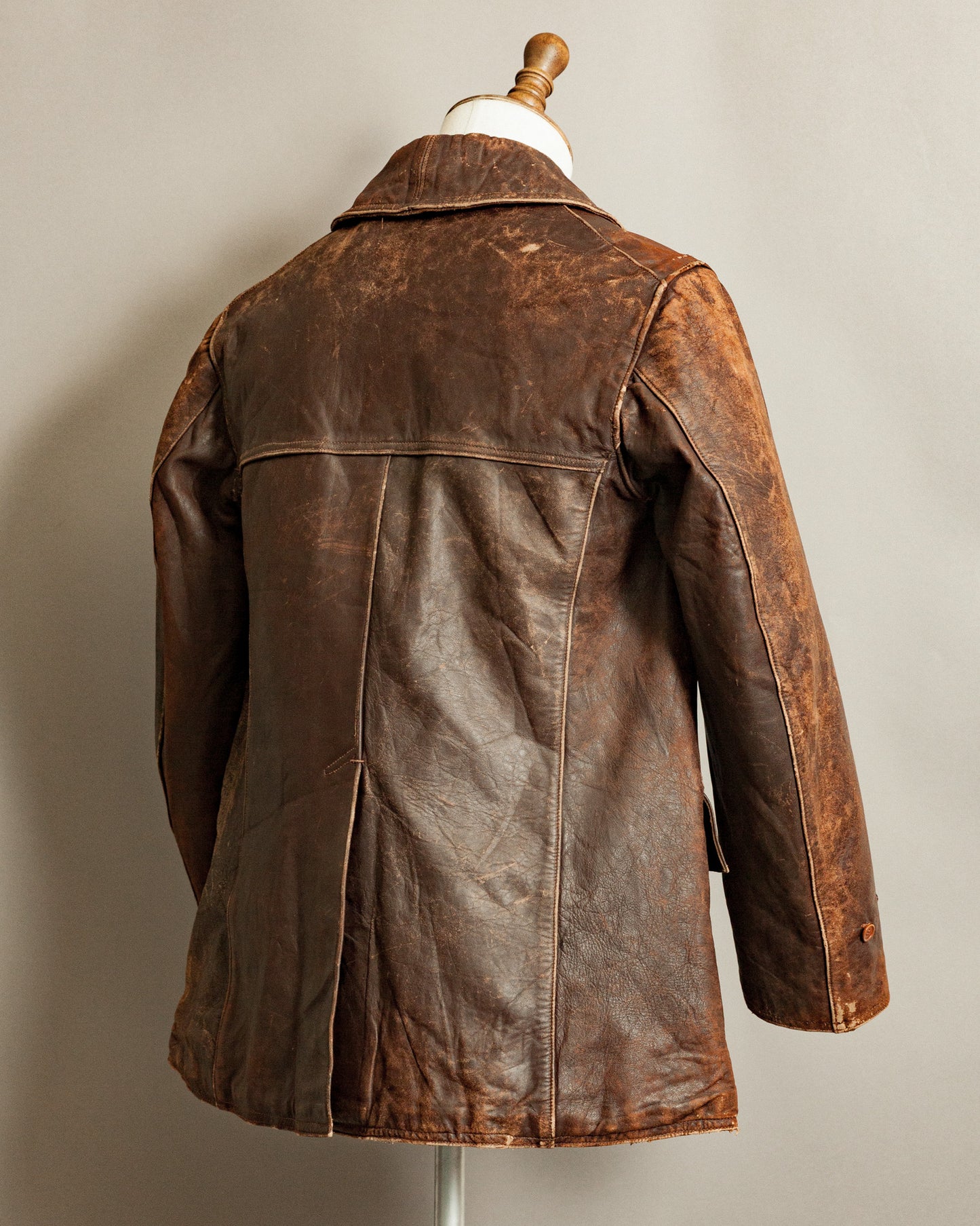 WWII French Army M35 Tank Crew Leather Jacket - Small (38)