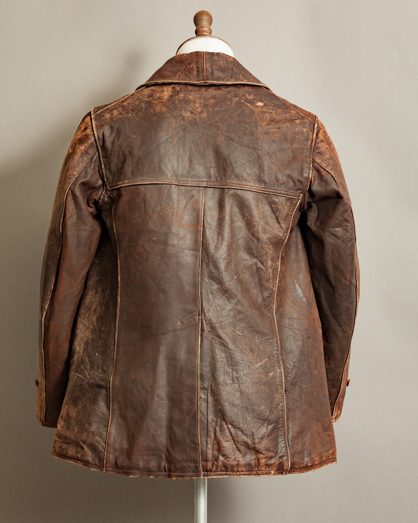 WWII French Army M35 Tank Crew Leather Jacket - Small (38)