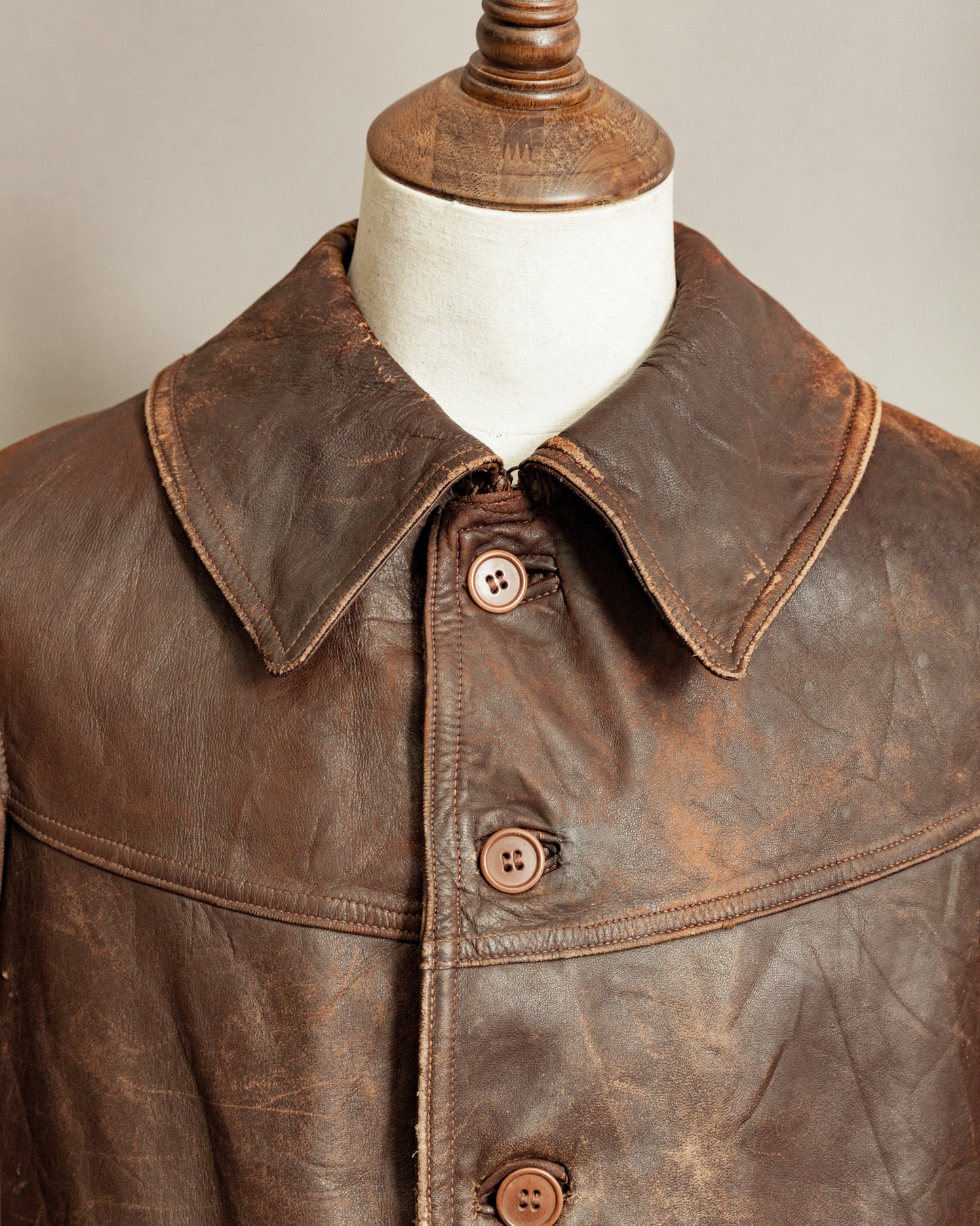 WWII French Army M35 Tank Crew Leather Jacket - Small (38)