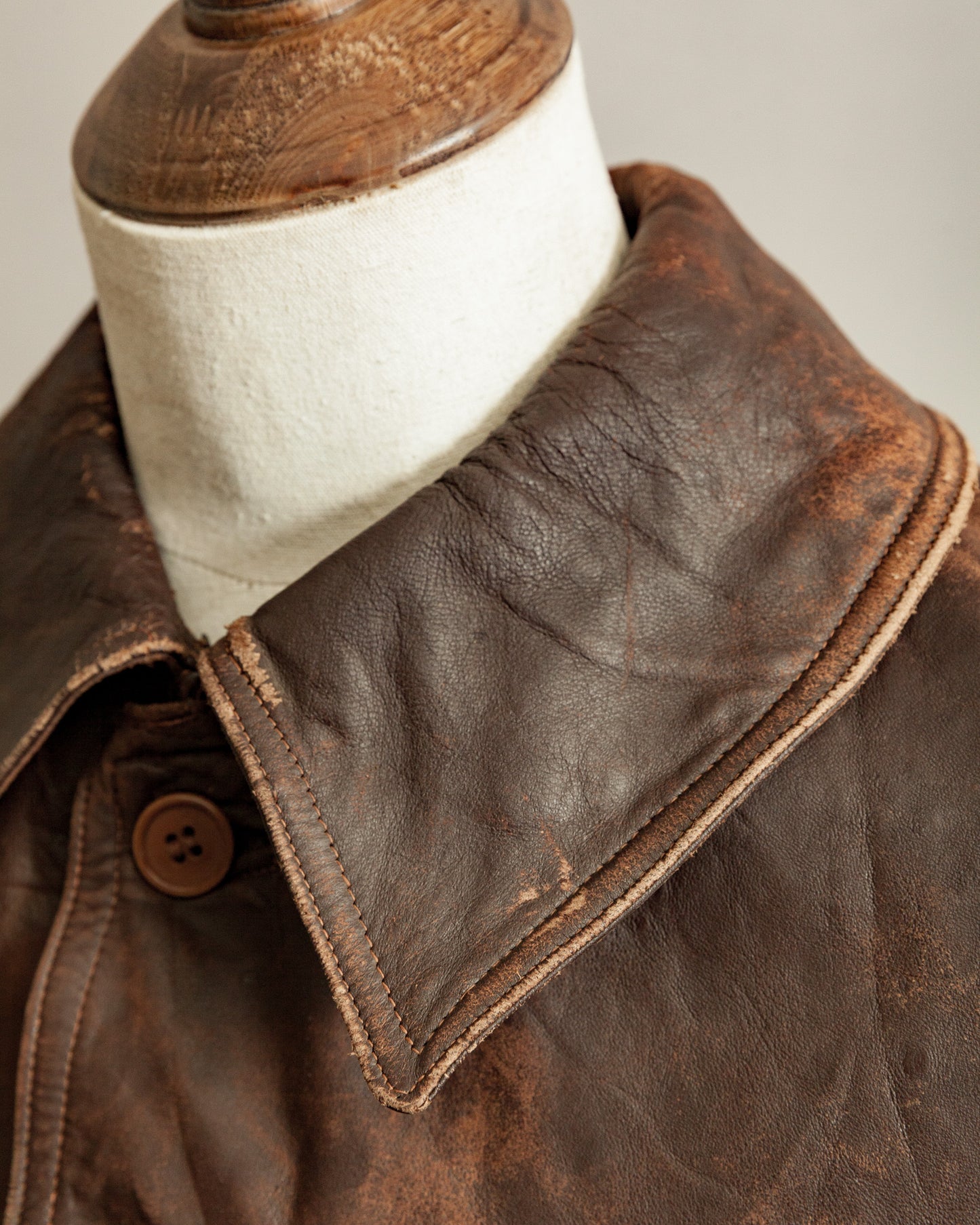 WWII French Army M35 Tank Crew Leather Jacket - Small (38)