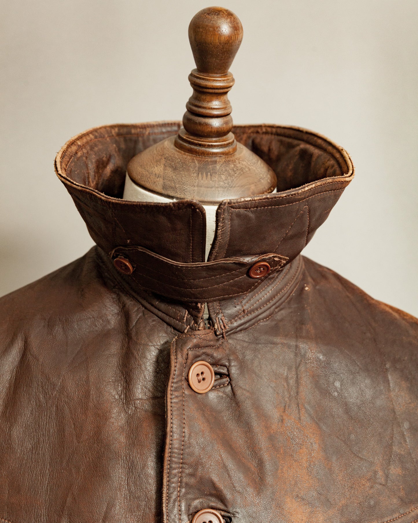 WWII French Army M35 Tank Crew Leather Jacket - Small (38)