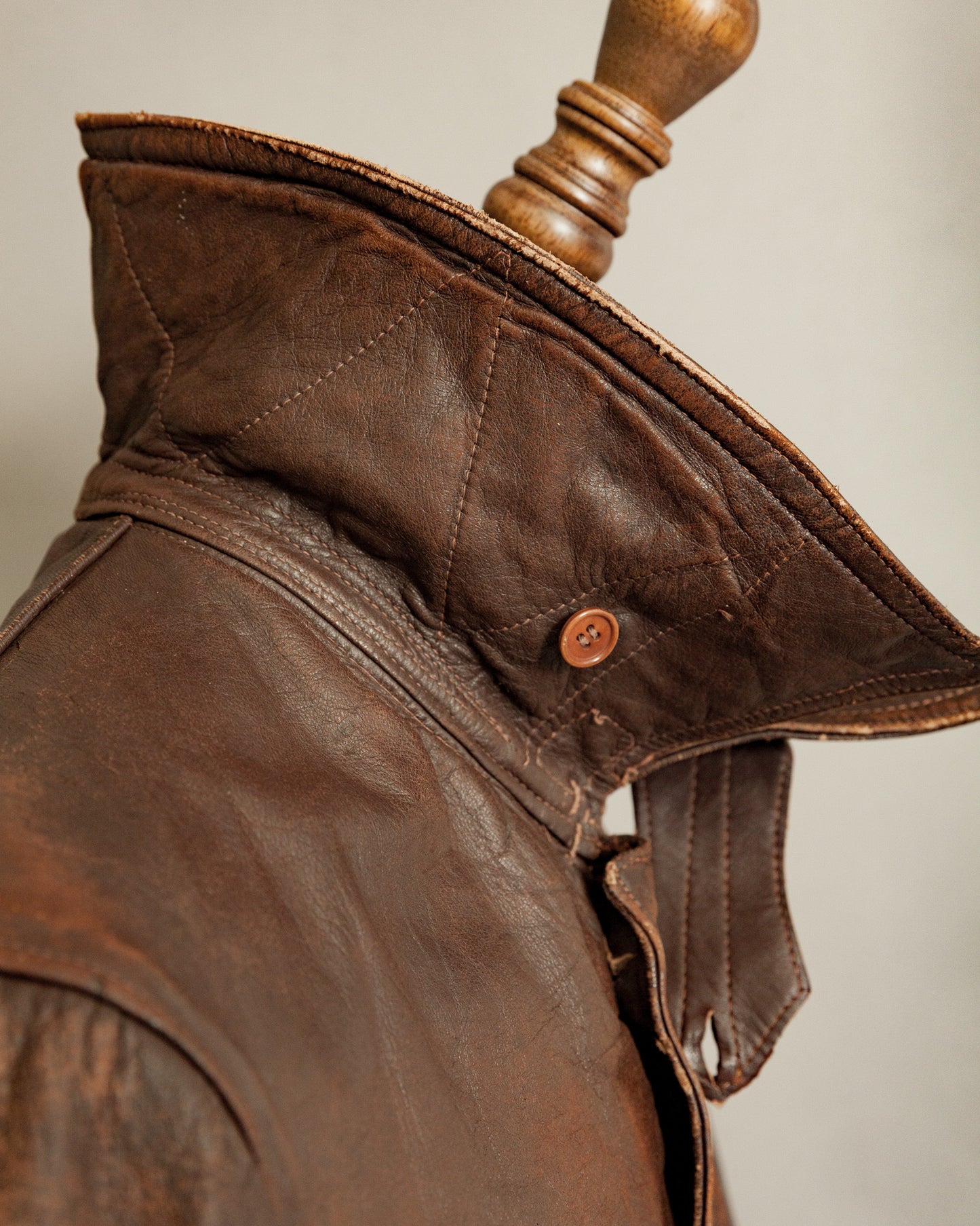 WWII French Army M35 Tank Crew Leather Jacket - Small (38)