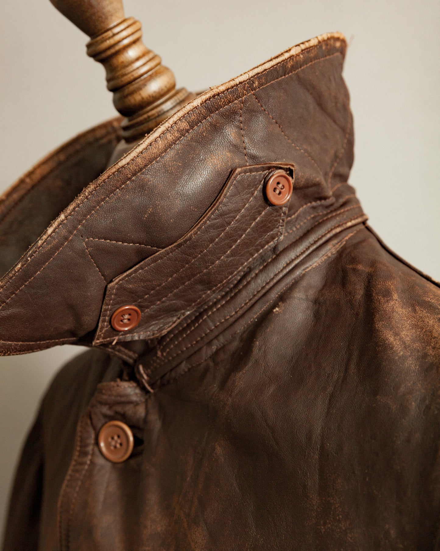 WWII French Army M35 Tank Crew Leather Jacket - Small (38)
