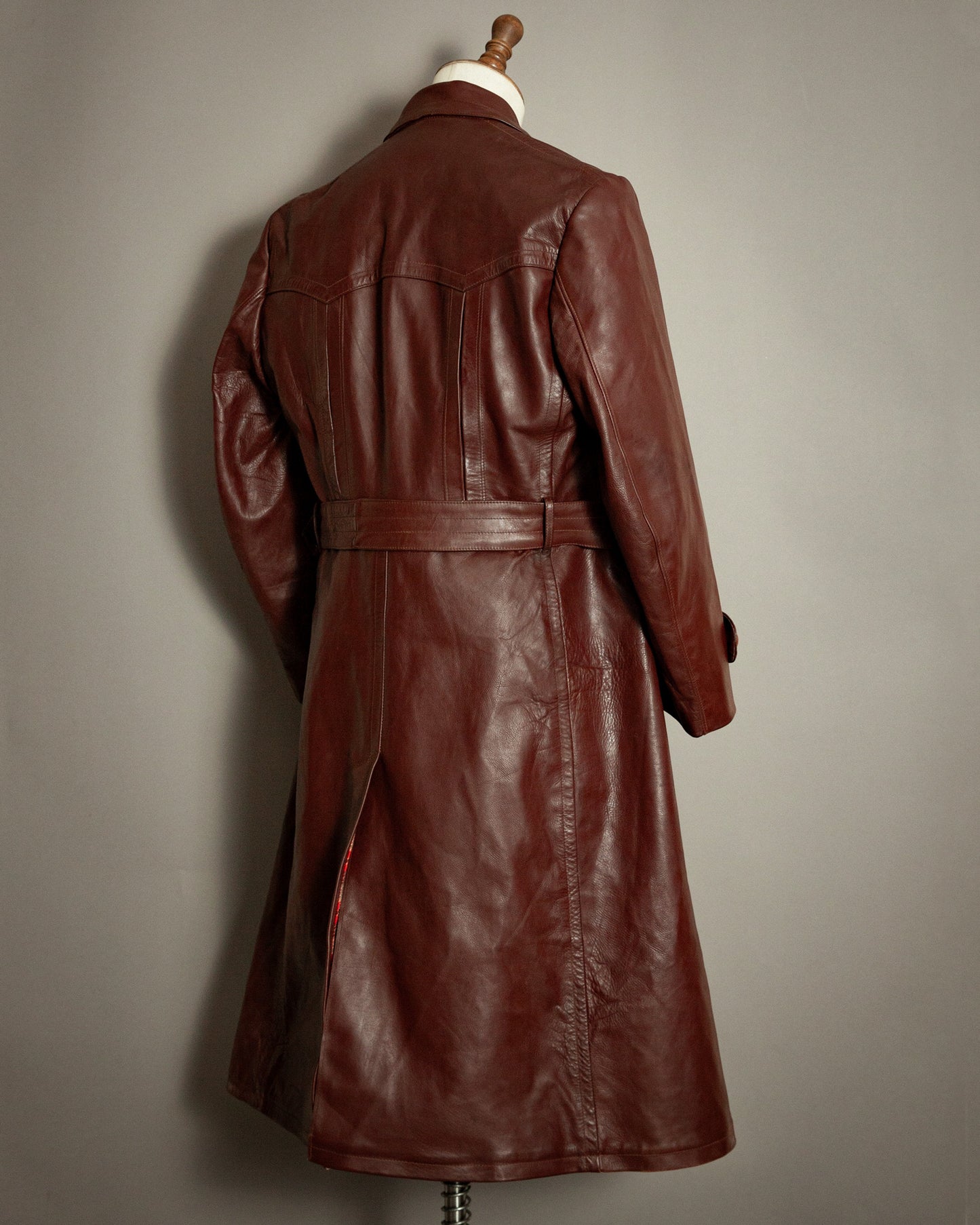 WWII German Officers Leather Trench Coat - Large (42-44)
