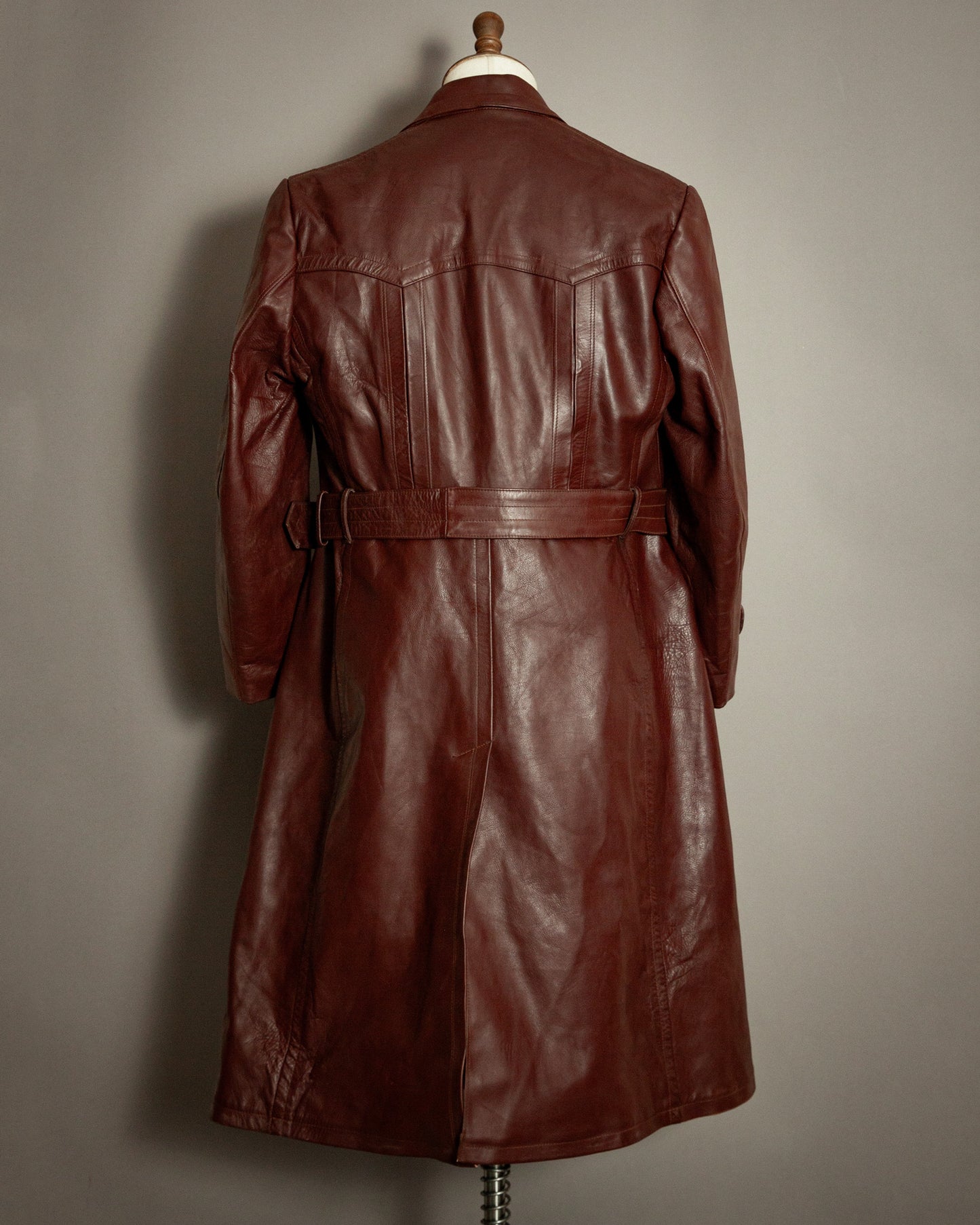 WWII German Officers Leather Trench Coat - Large (42-44)