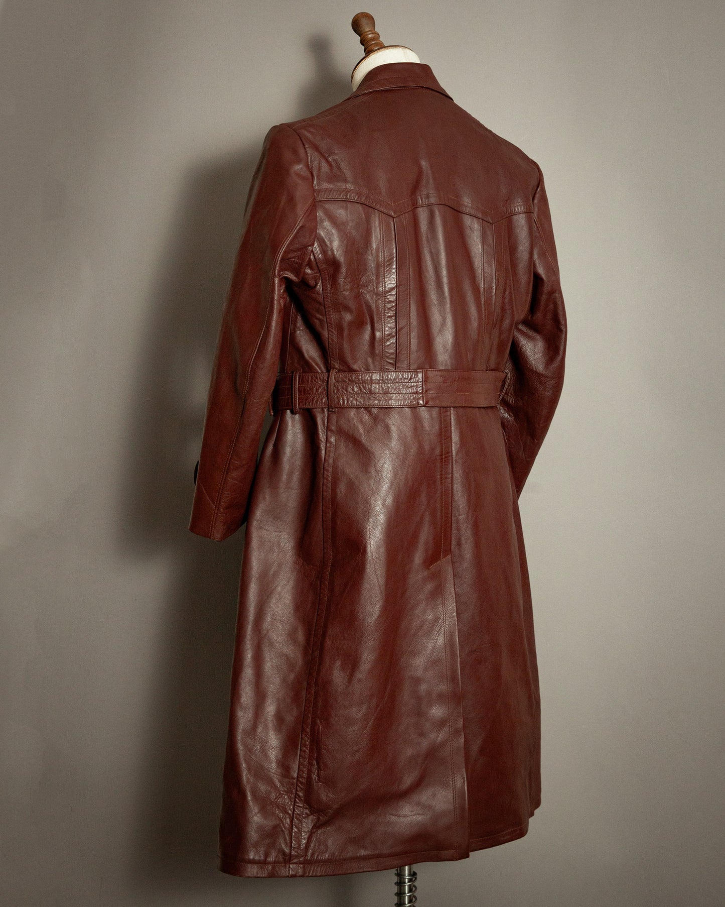WWII German Officers Leather Trench Coat - Large (42-44)