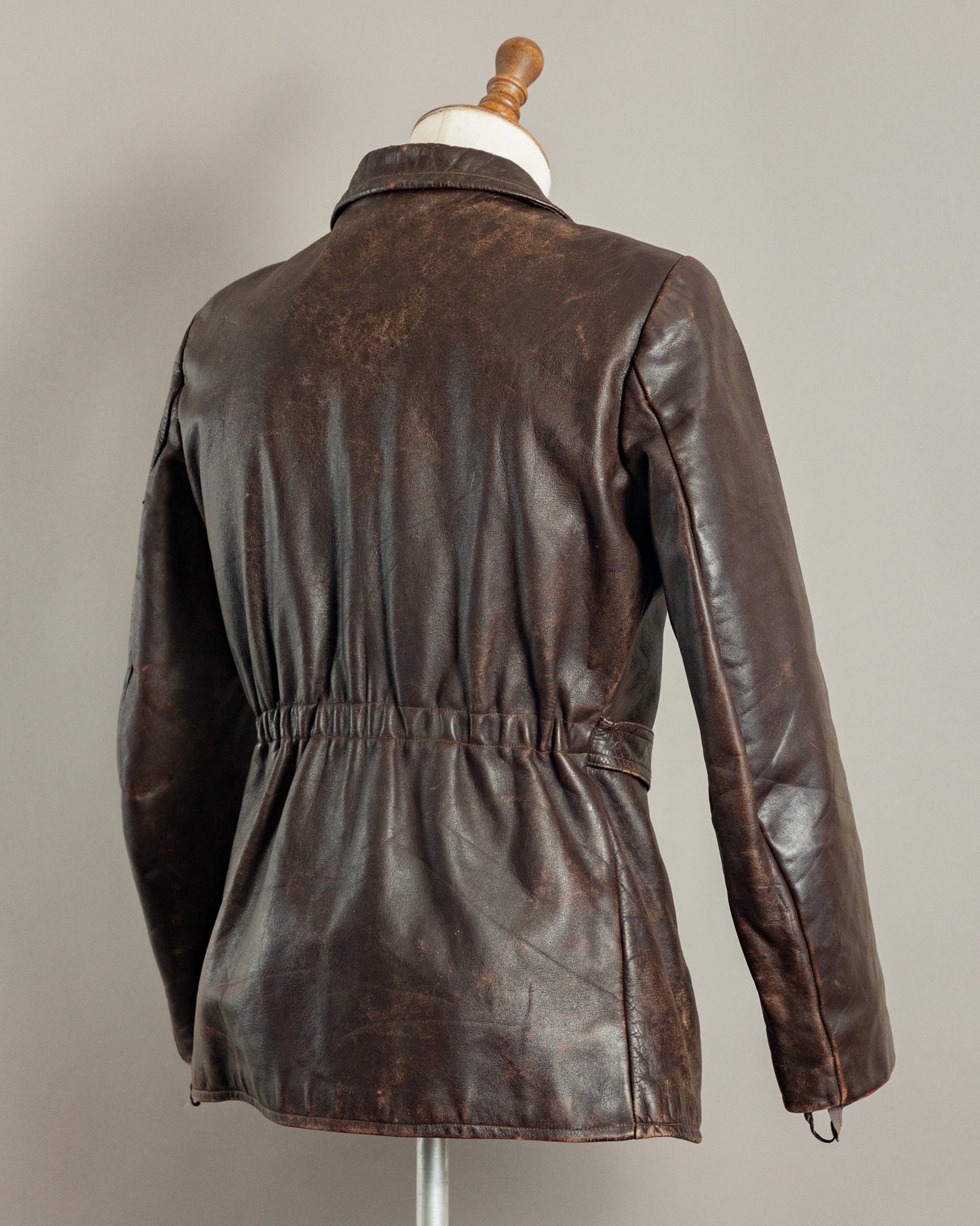 1940s Horsehide Leather Motorcycle Jacket - Small (36-38)