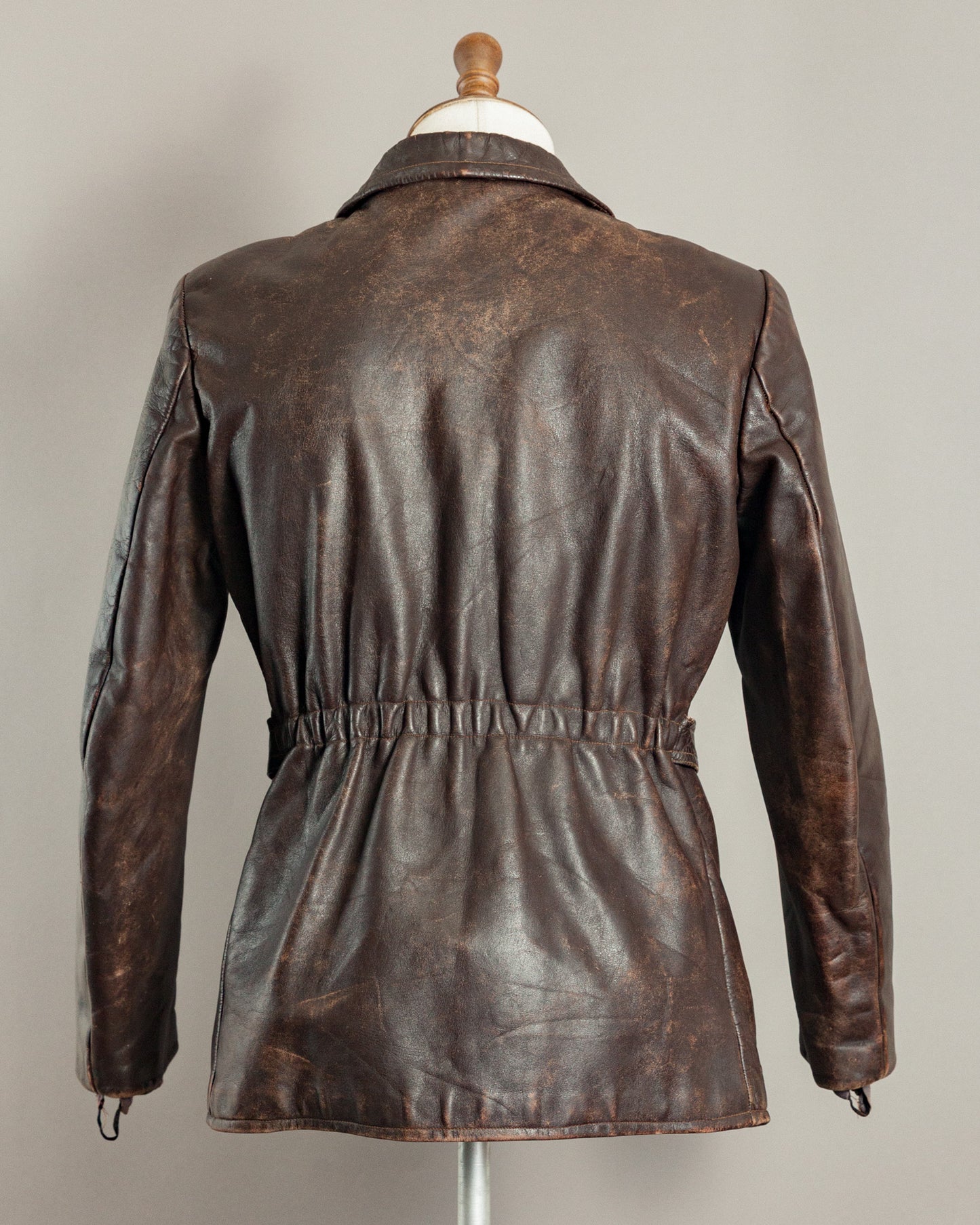 1940s Horsehide Leather Motorcycle Jacket - Small (36-38)