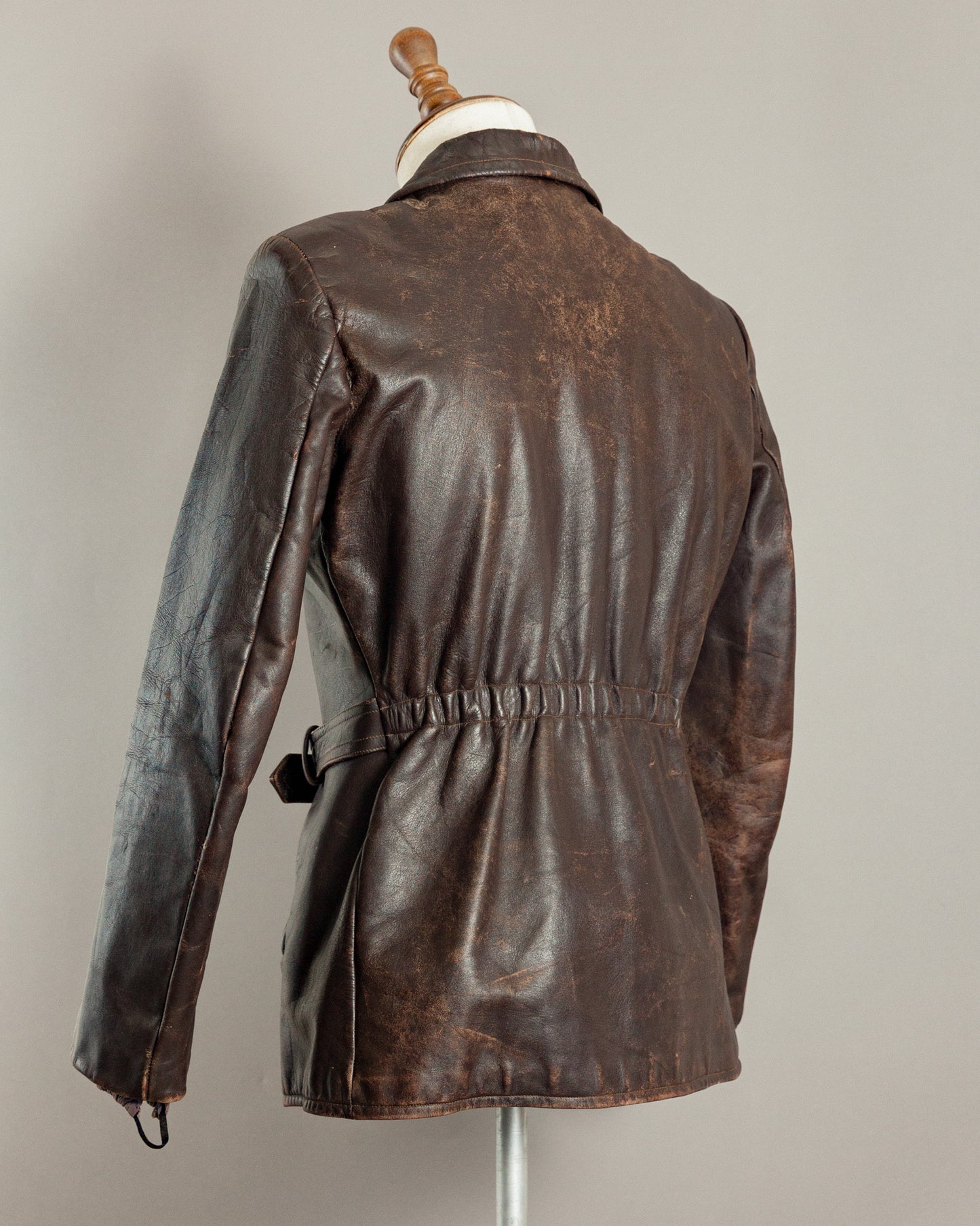 1940s Horsehide Leather Motorcycle Jacket - Small (36-38)