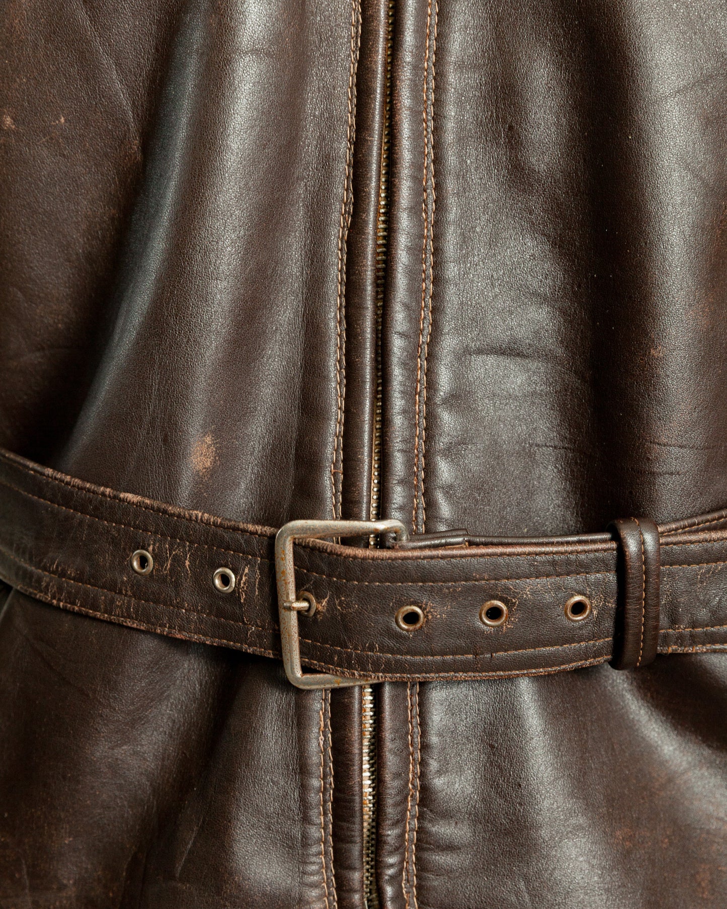 1940s Horsehide Leather Motorcycle Jacket - Small (36-38)