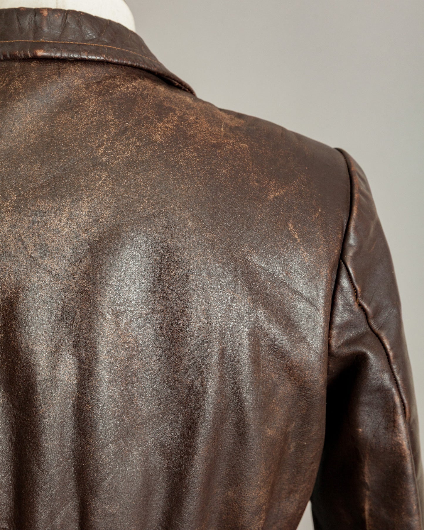 1940s Horsehide Leather Motorcycle Jacket - Small (36-38)