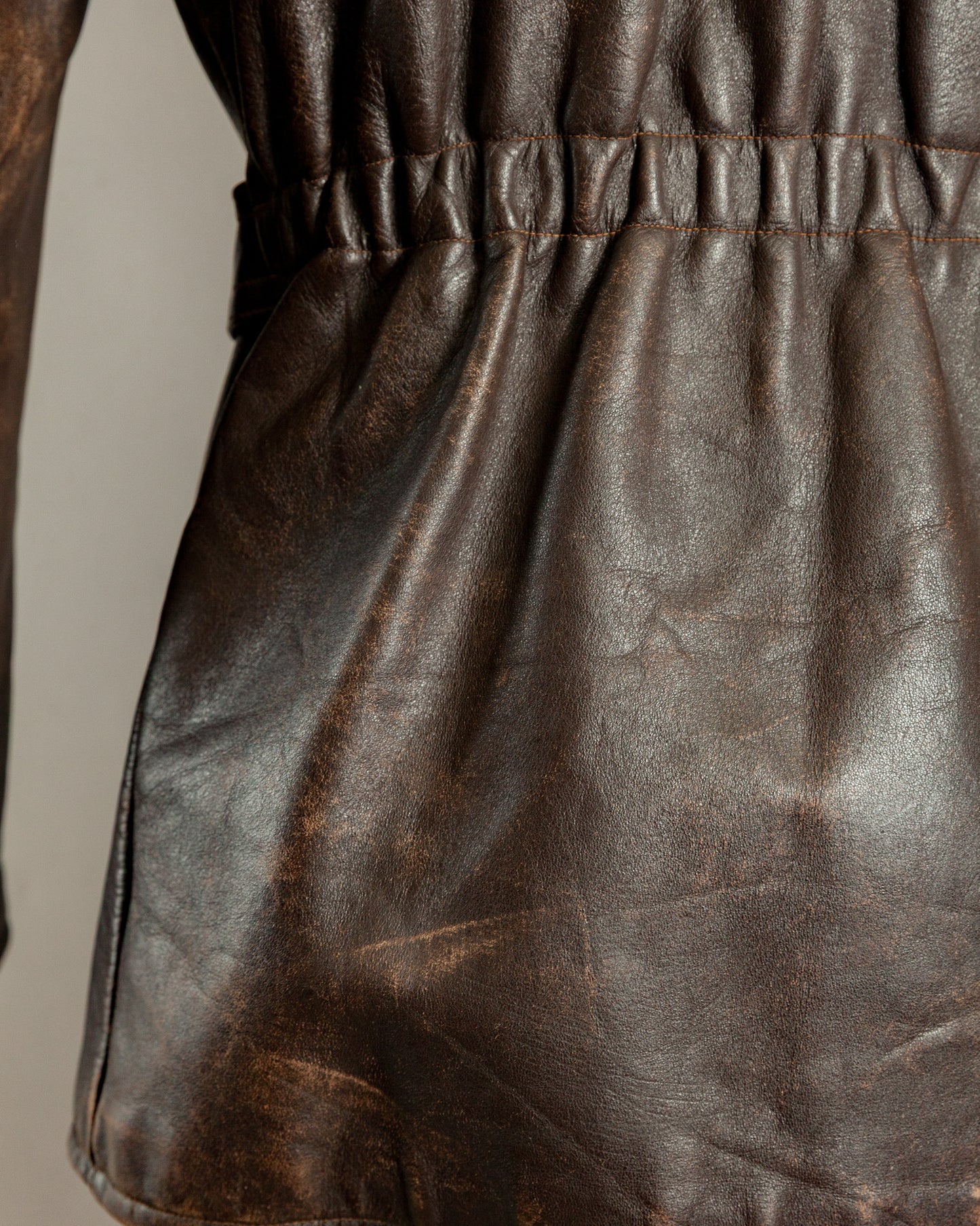 1940s Horsehide Leather Motorcycle Jacket - Small (36-38)
