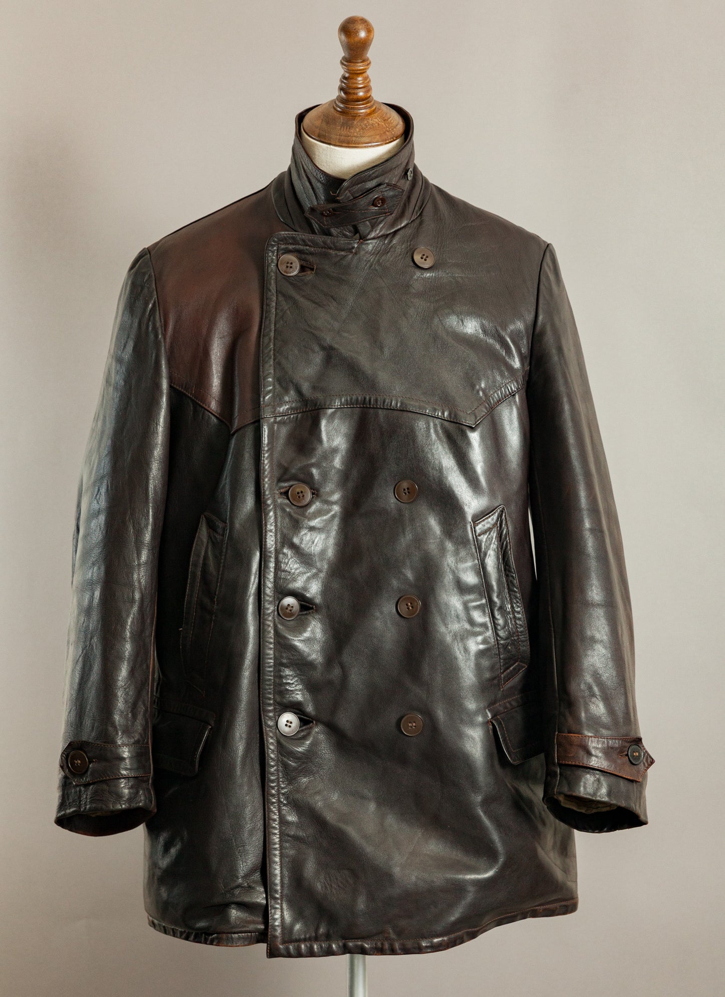 1940s Striwa Horsehide Leather Motorcycle Coat - Large (44-46)