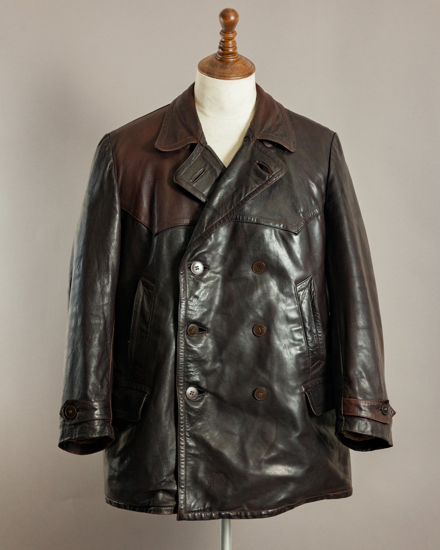 1940s Striwa Horsehide Leather Motorcycle Coat - Large (44-46)