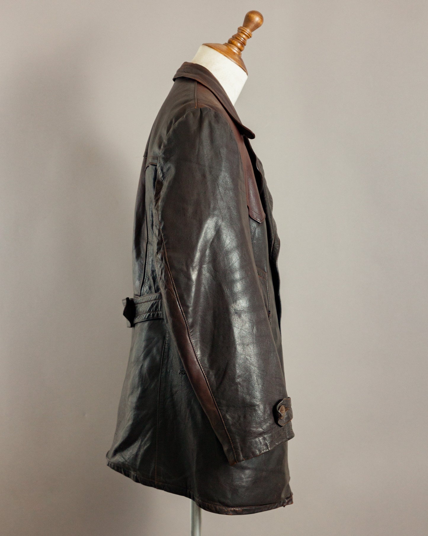 1940s Striwa Horsehide Leather Motorcycle Coat - Large (44-46)