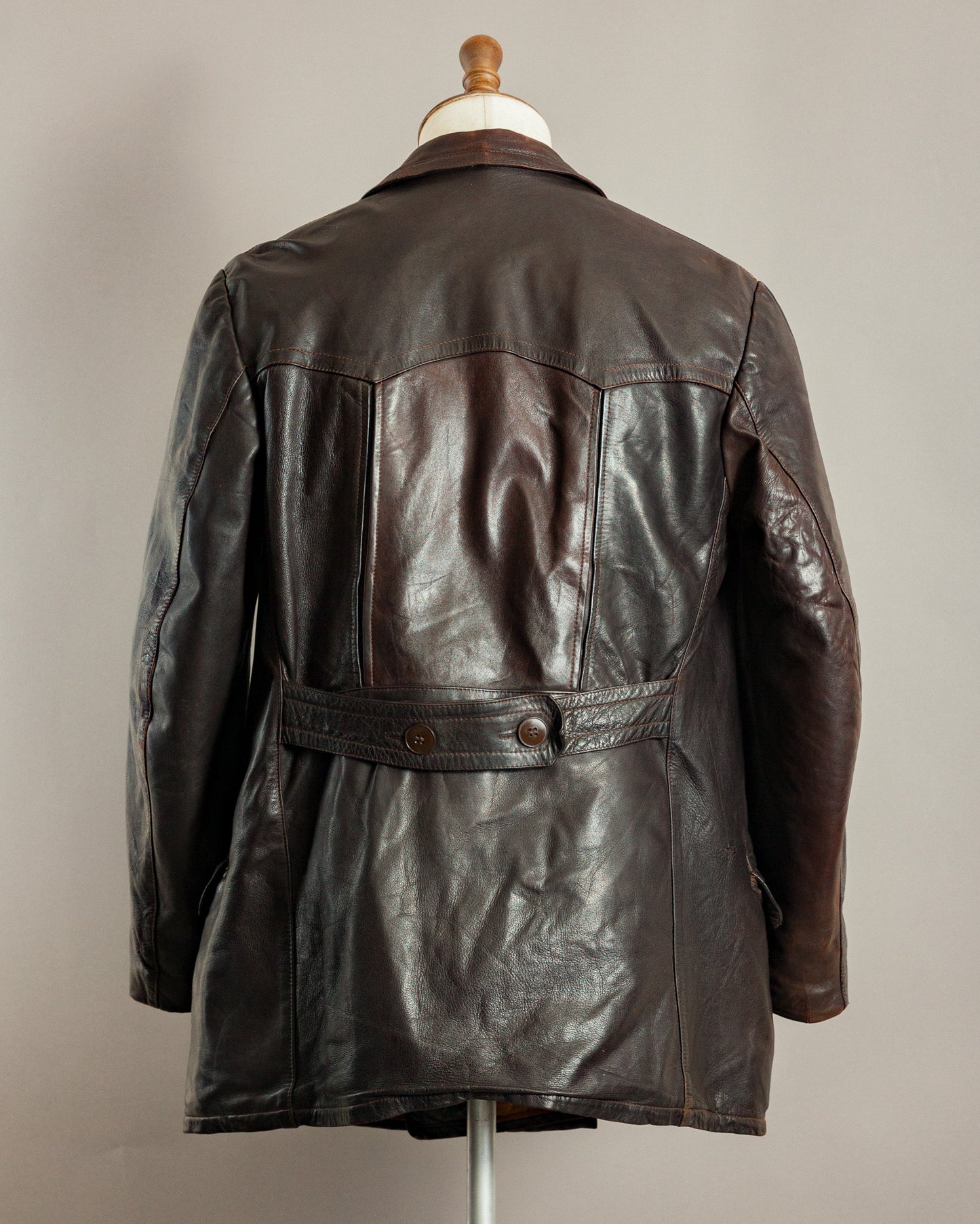 1940s Striwa Horsehide Leather Motorcycle Coat - Large (44-46)