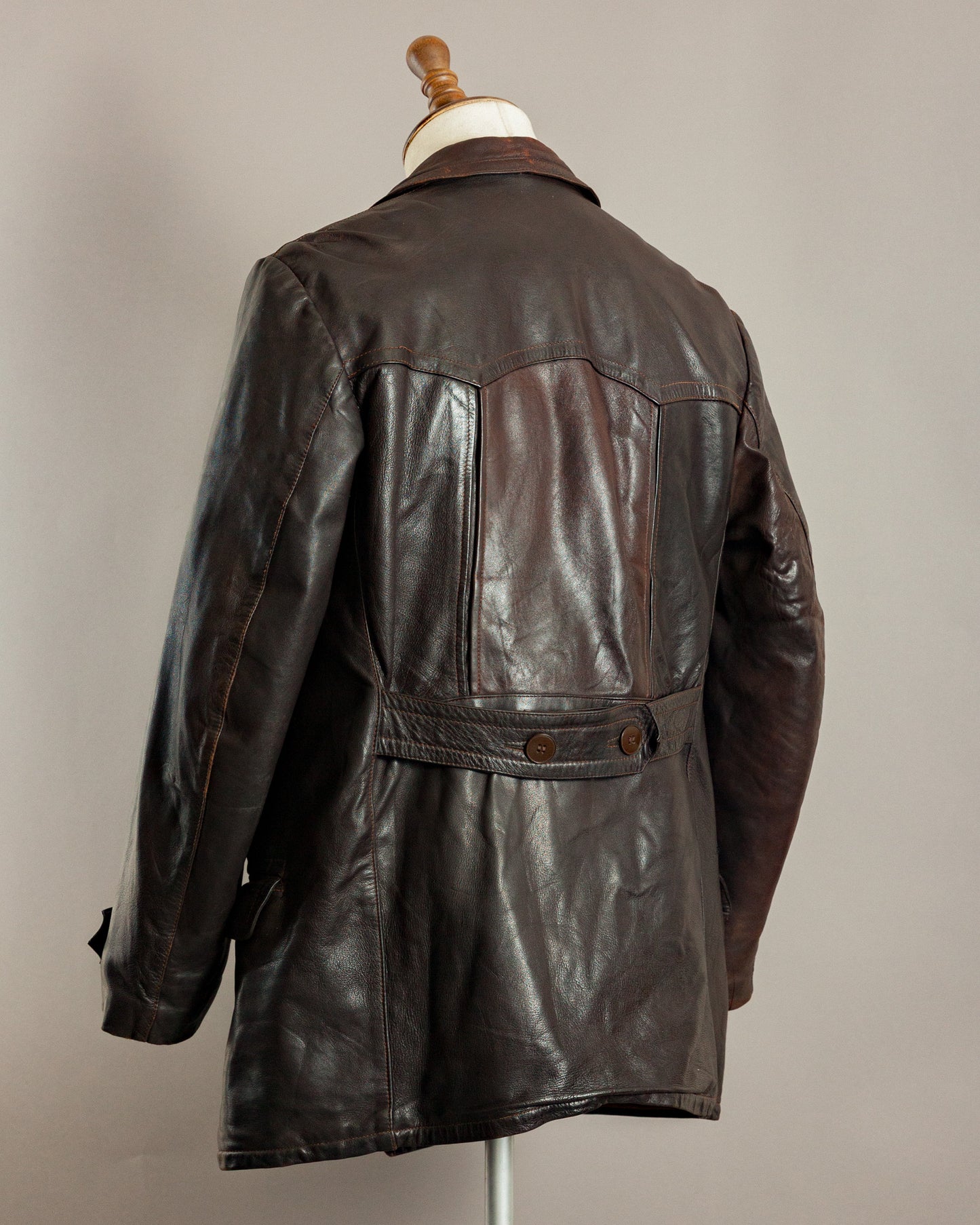 1940s Striwa Horsehide Leather Motorcycle Coat - Large (44-46)