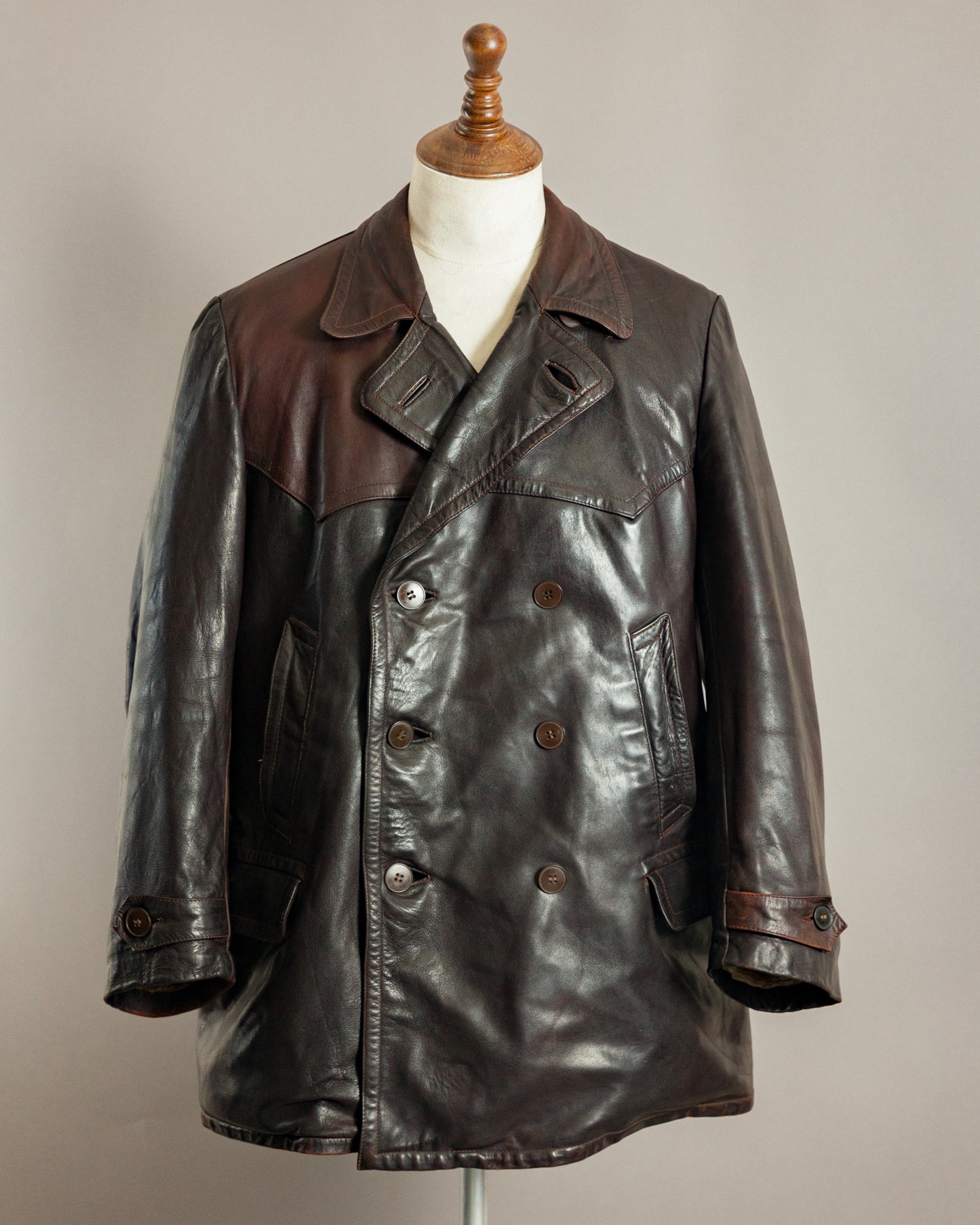1940s Striwa Horsehide Leather Motorcycle Coat - Large (44-46)