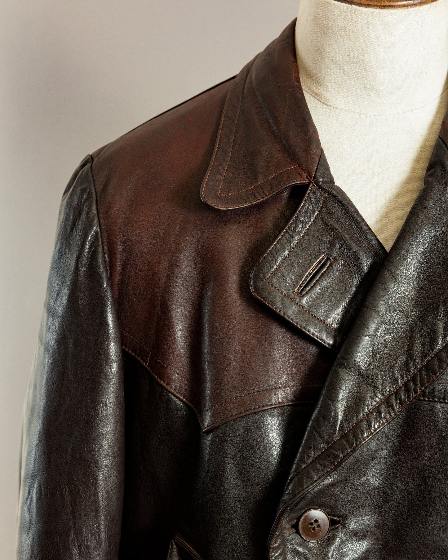 1940s Striwa Horsehide Leather Motorcycle Coat - Large (44-46)
