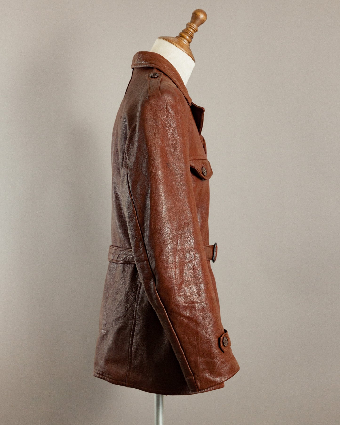 1950s Swedish Hunting Jacket Goatskin Leather - Medium (42)