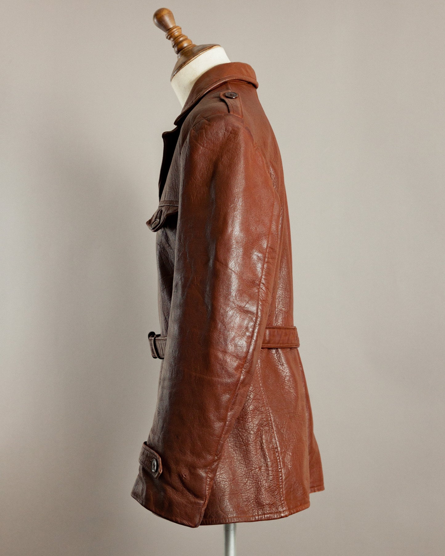 1950s Swedish Hunting Jacket Goatskin Leather - Medium (42)