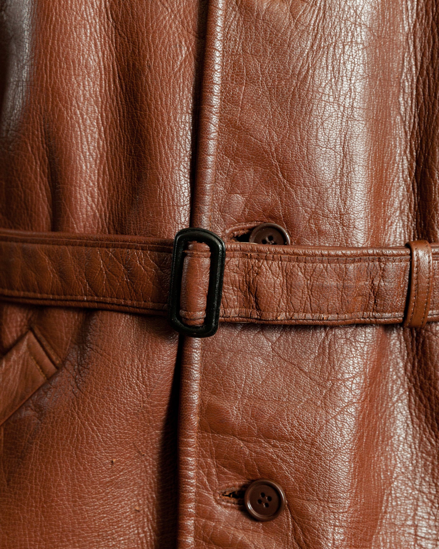 1950s Swedish Hunting Jacket Goatskin Leather - Medium (42)