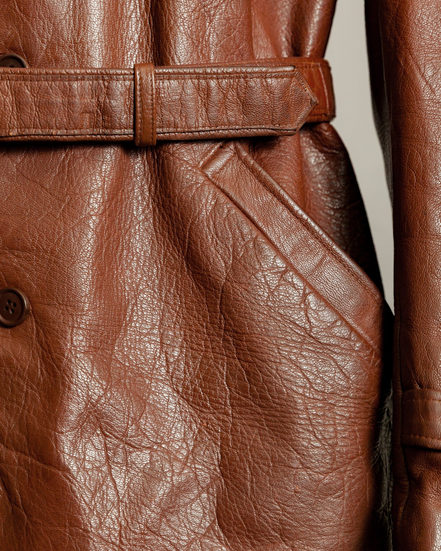 1950s Swedish Hunting Jacket Goatskin Leather - Medium (42)