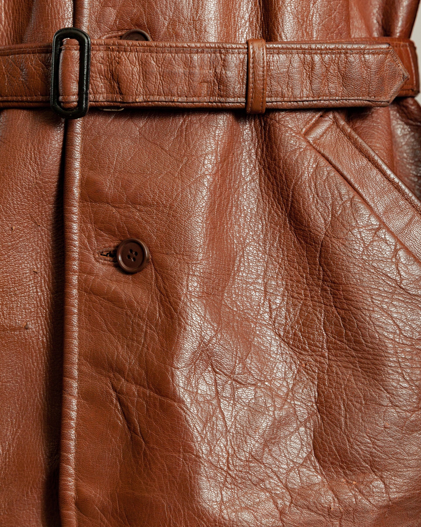 1950s Swedish Hunting Jacket Goatskin Leather - Medium (42)