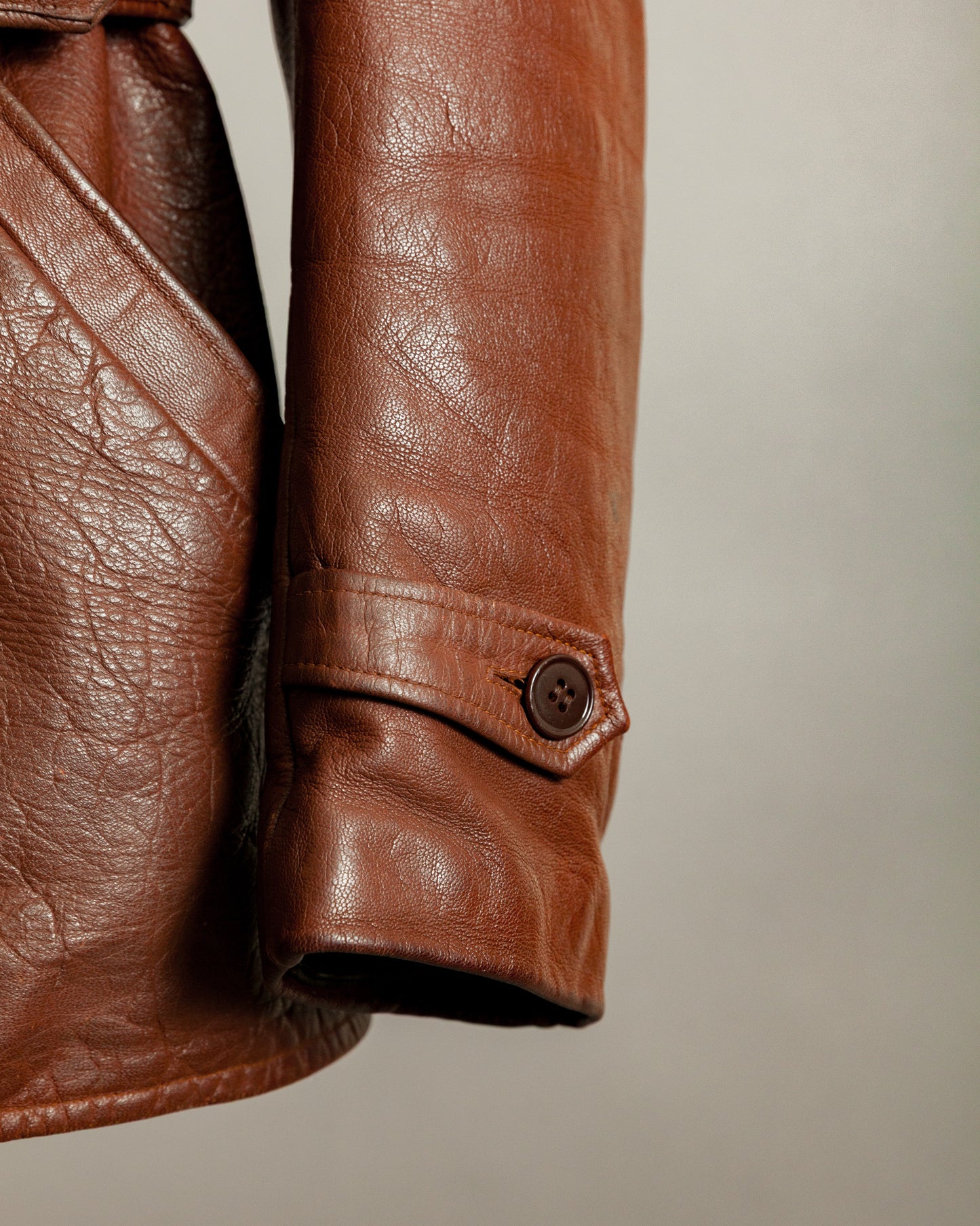 1950s Swedish Hunting Jacket Goatskin Leather - Medium (42)