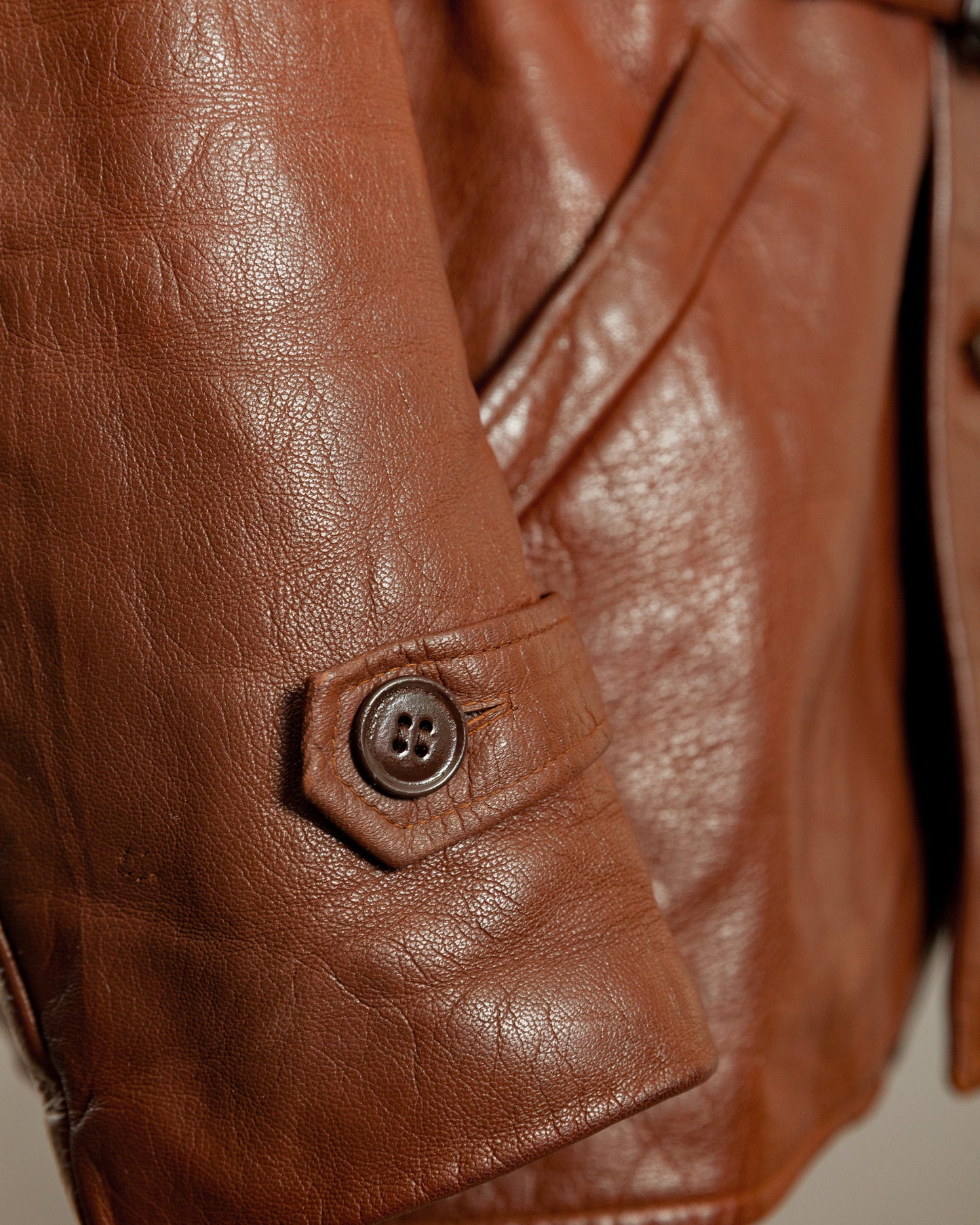 1950s Swedish Hunting Jacket Goatskin Leather - Medium (42)