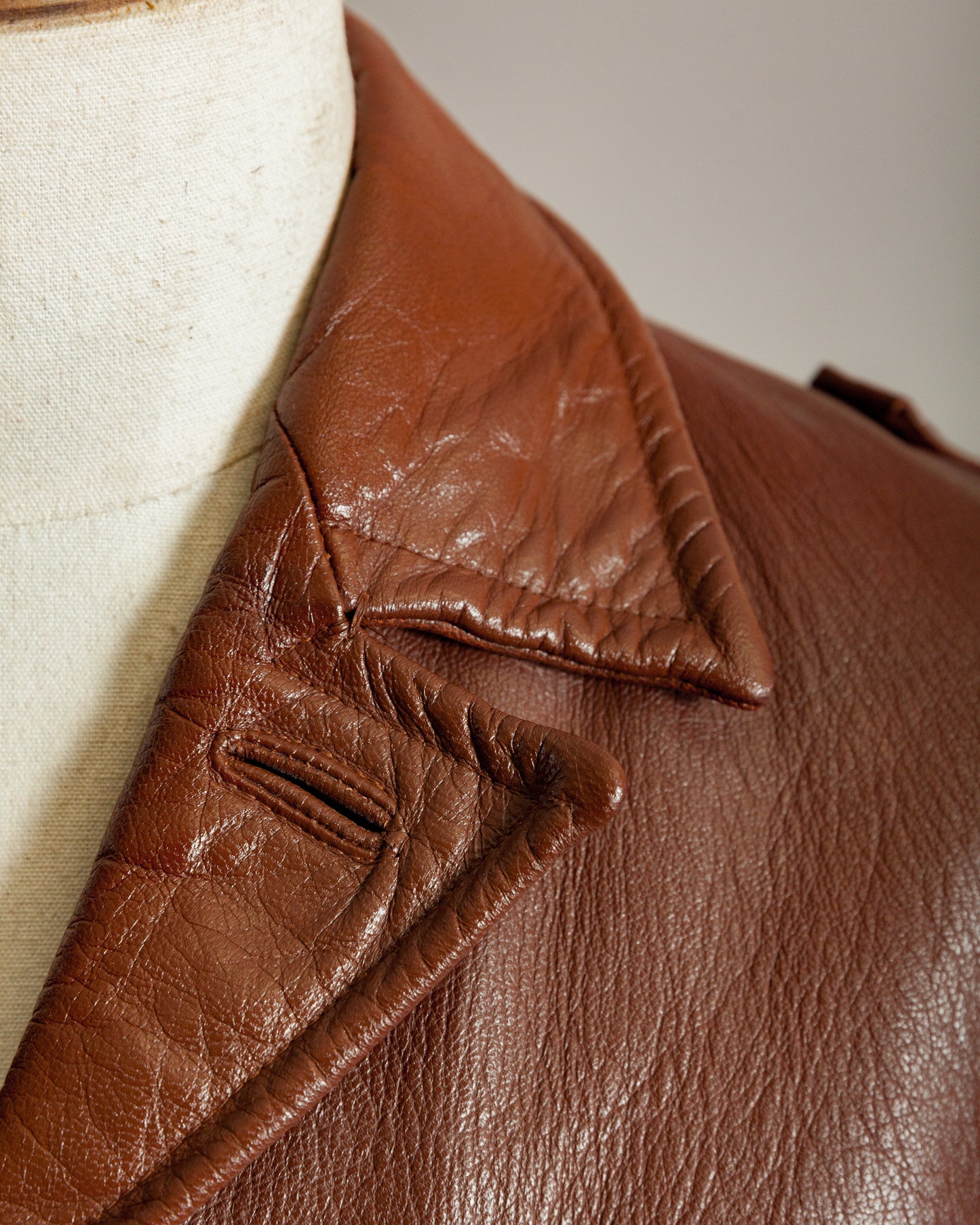 1950s Swedish Hunting Jacket Goatskin Leather - Medium (42)