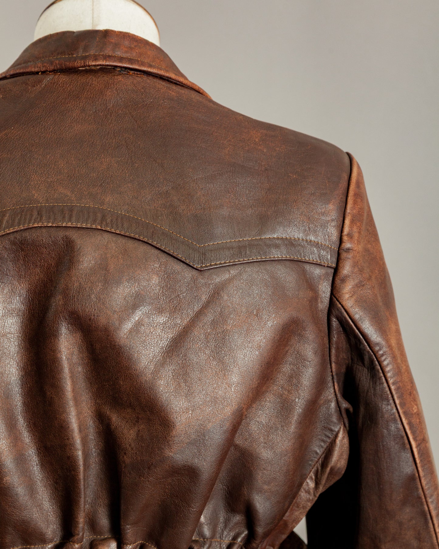 1940s German Horsehide Belted Motorcycle Jacket - Medium (42-44)