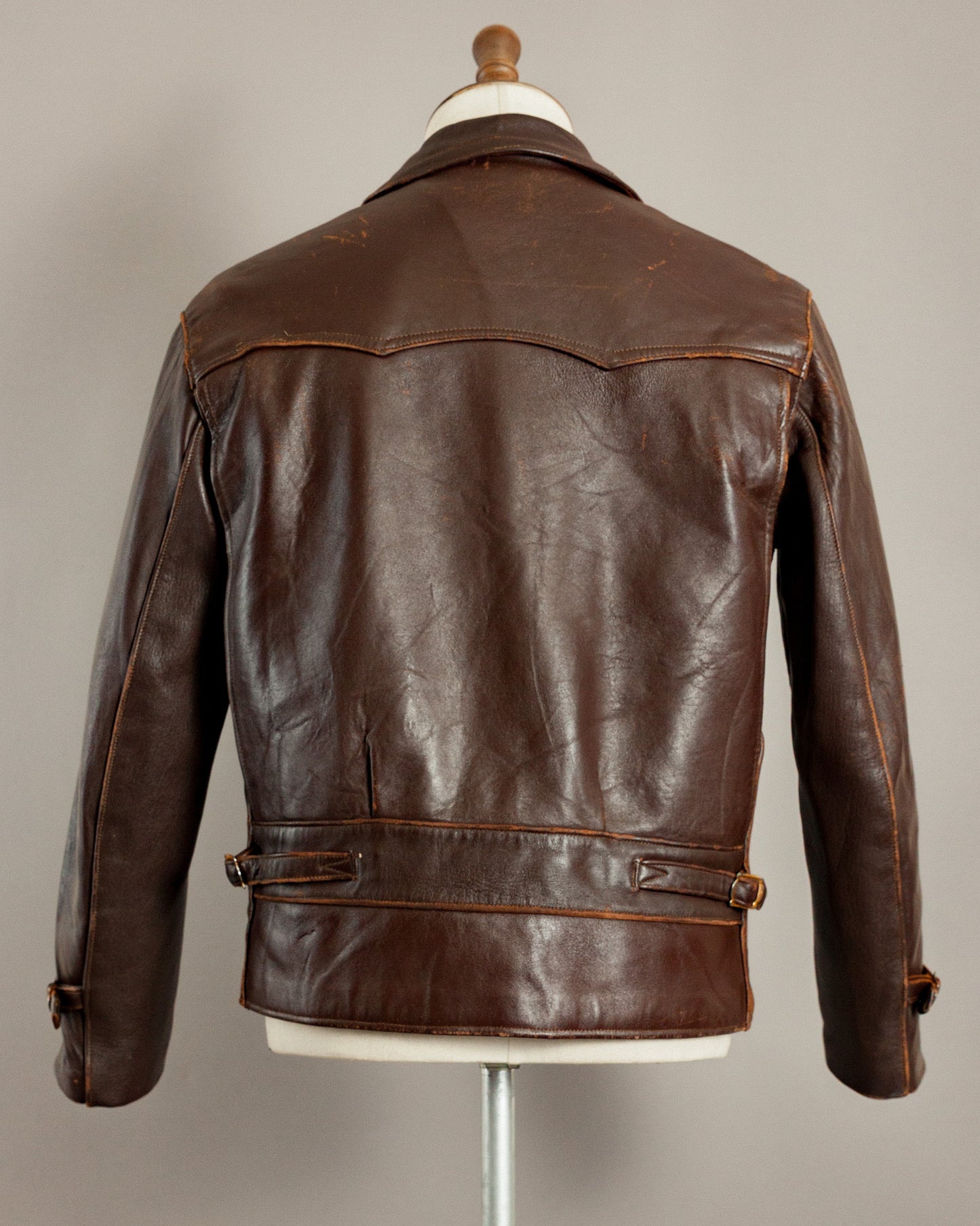 1940s Vintage German Calfskin Motorcycle Jacket - Small (38)
