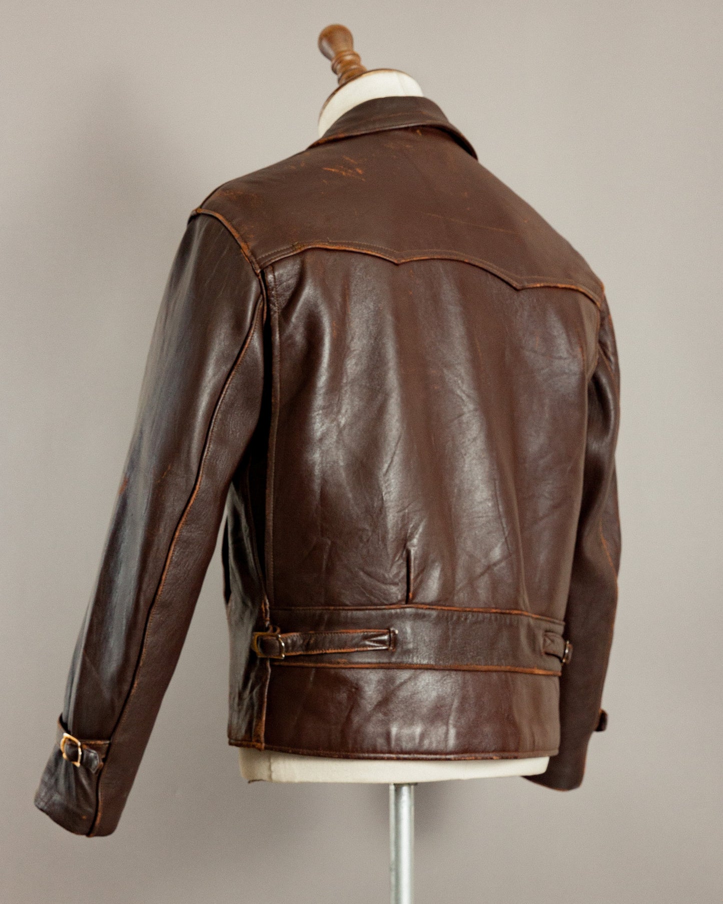 1940s Vintage German Calfskin Motorcycle Jacket - Small (38)