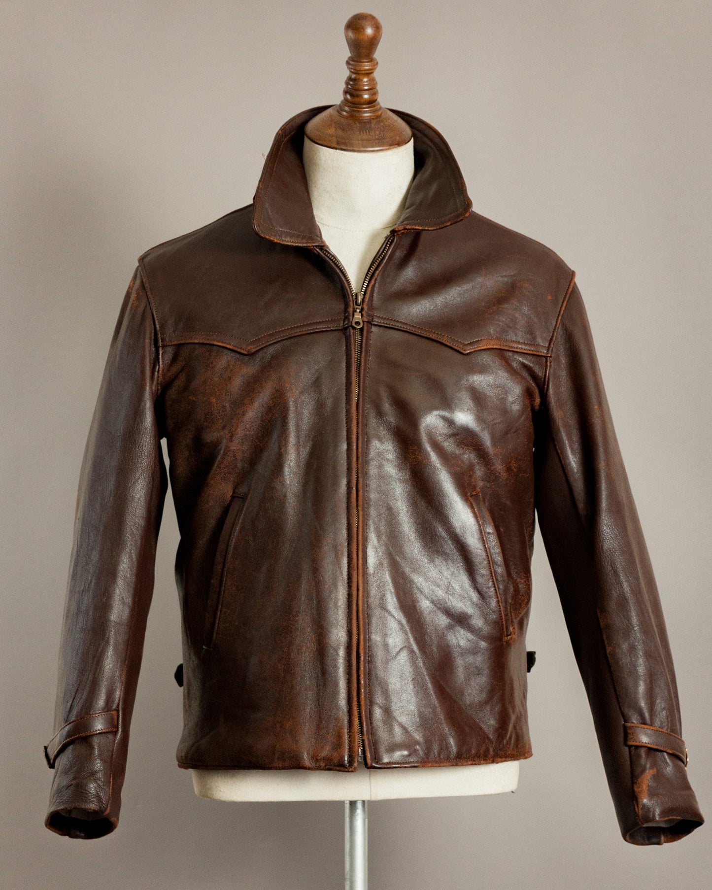 1940s Vintage German Calfskin Motorcycle Jacket - Small (38)