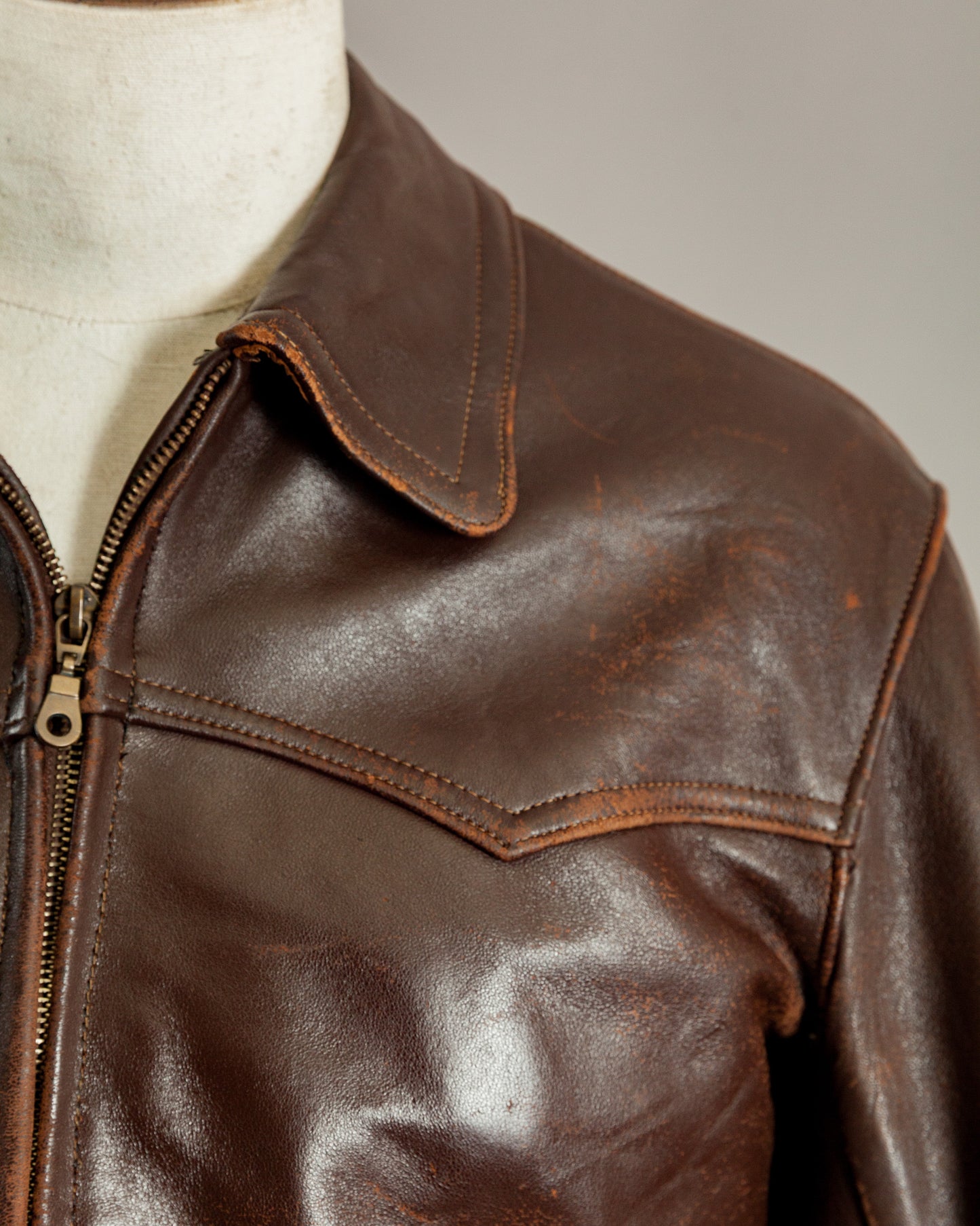 1940s Vintage German Calfskin Motorcycle Jacket - Small (38)