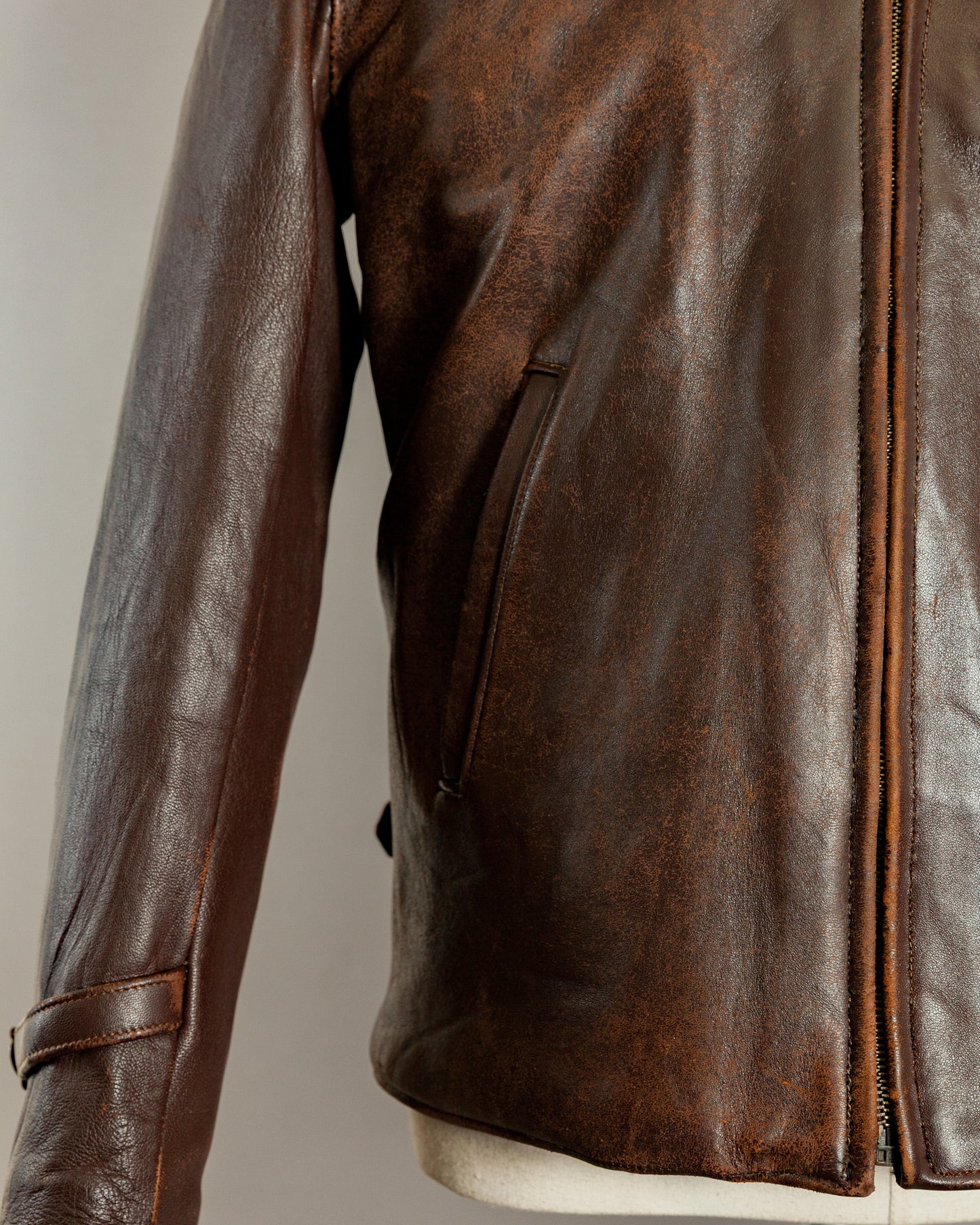 1940s Vintage German Calfskin Motorcycle Jacket - Small (38)