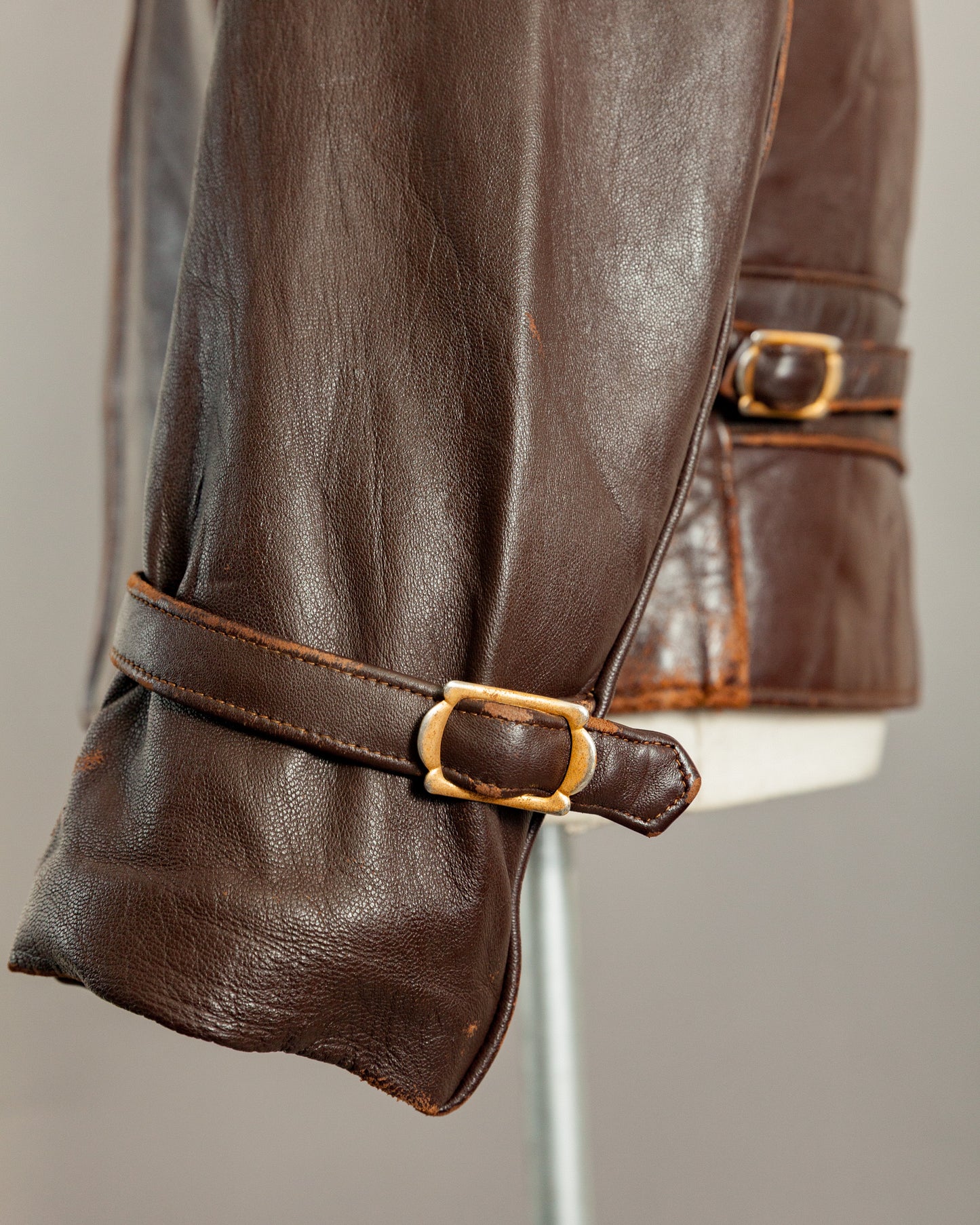 1940s Vintage German Calfskin Motorcycle Jacket - Small (38)