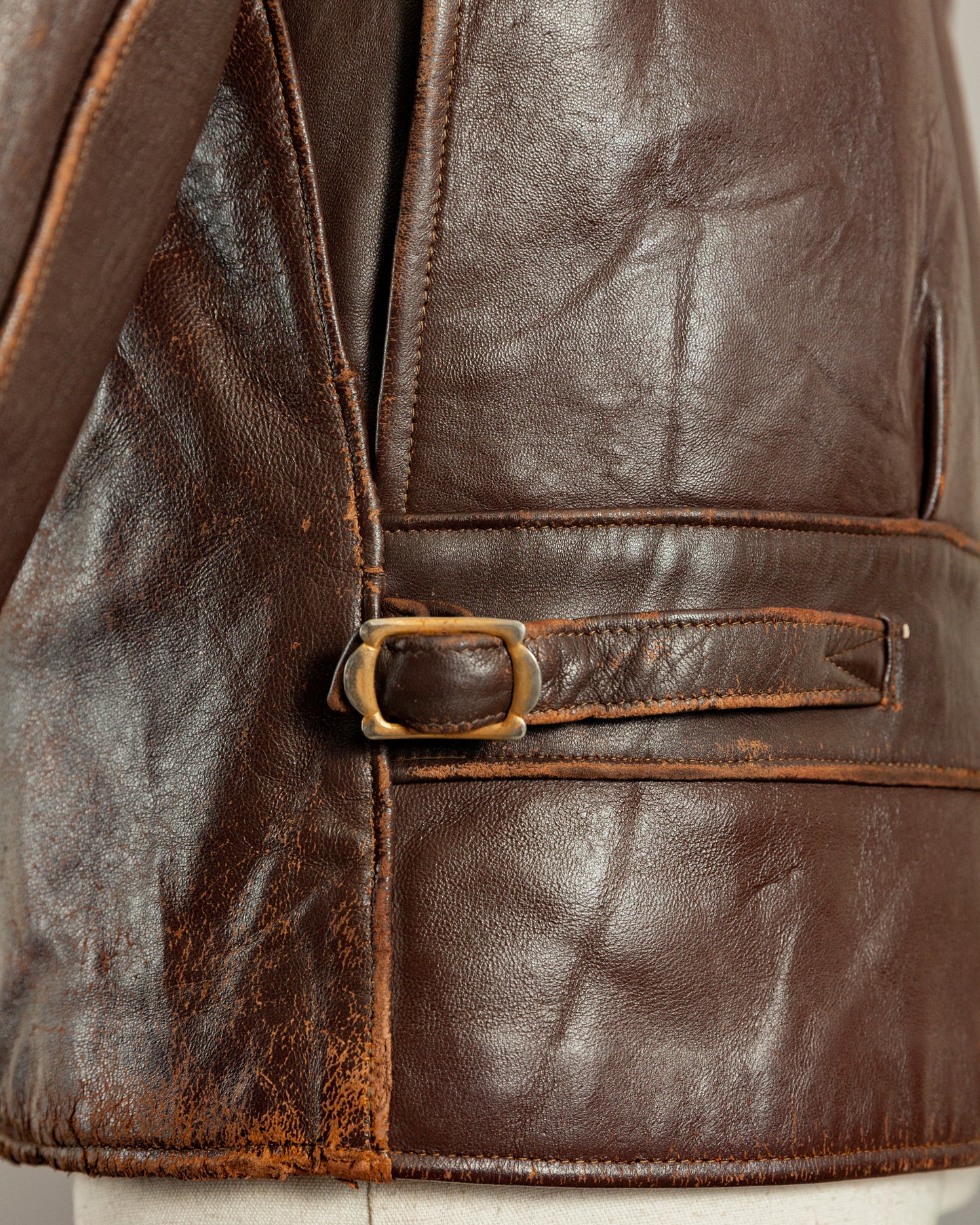 1940s Vintage German Calfskin Motorcycle Jacket - Small (38)