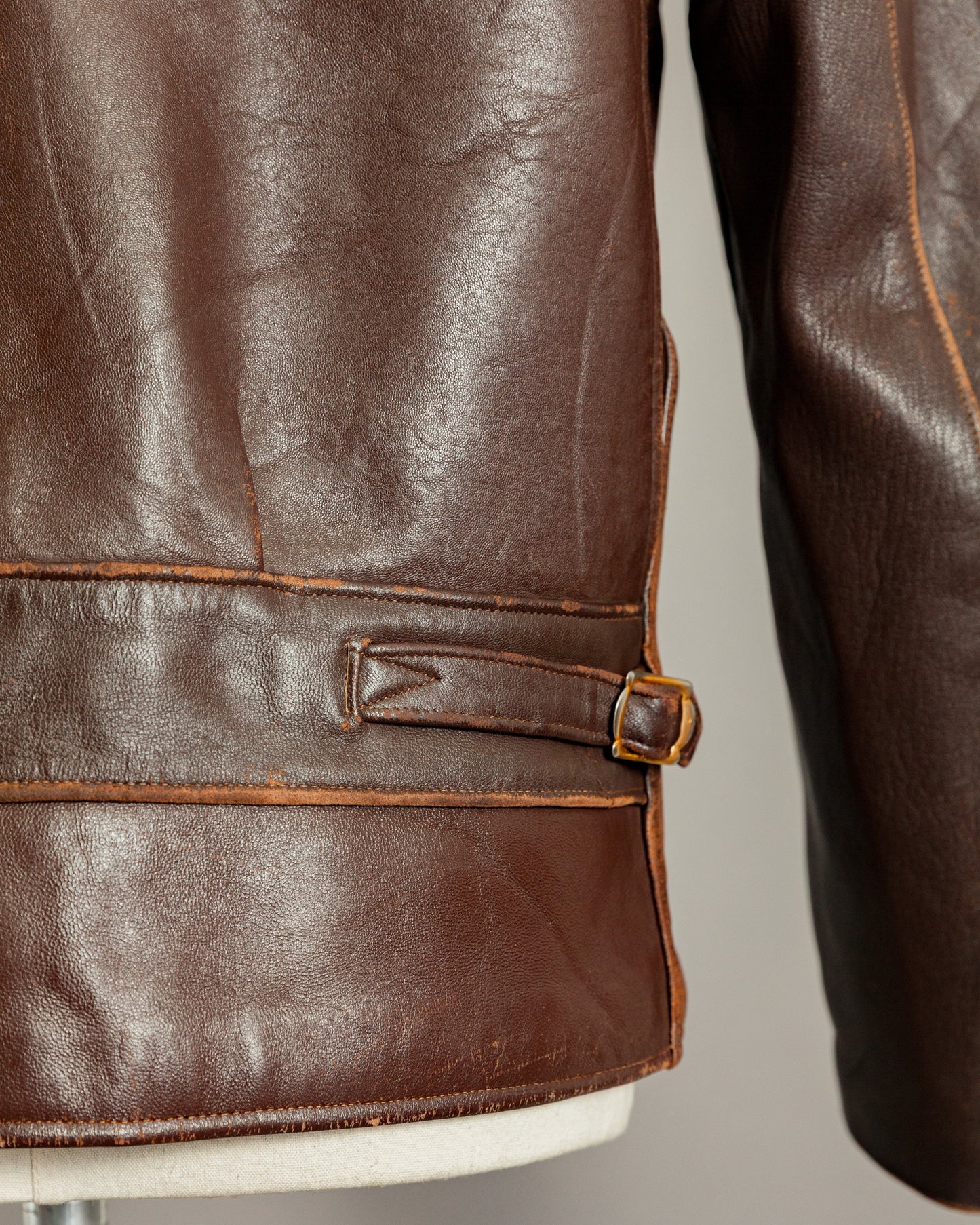 1940s Vintage German Calfskin Motorcycle Jacket - Small (38)