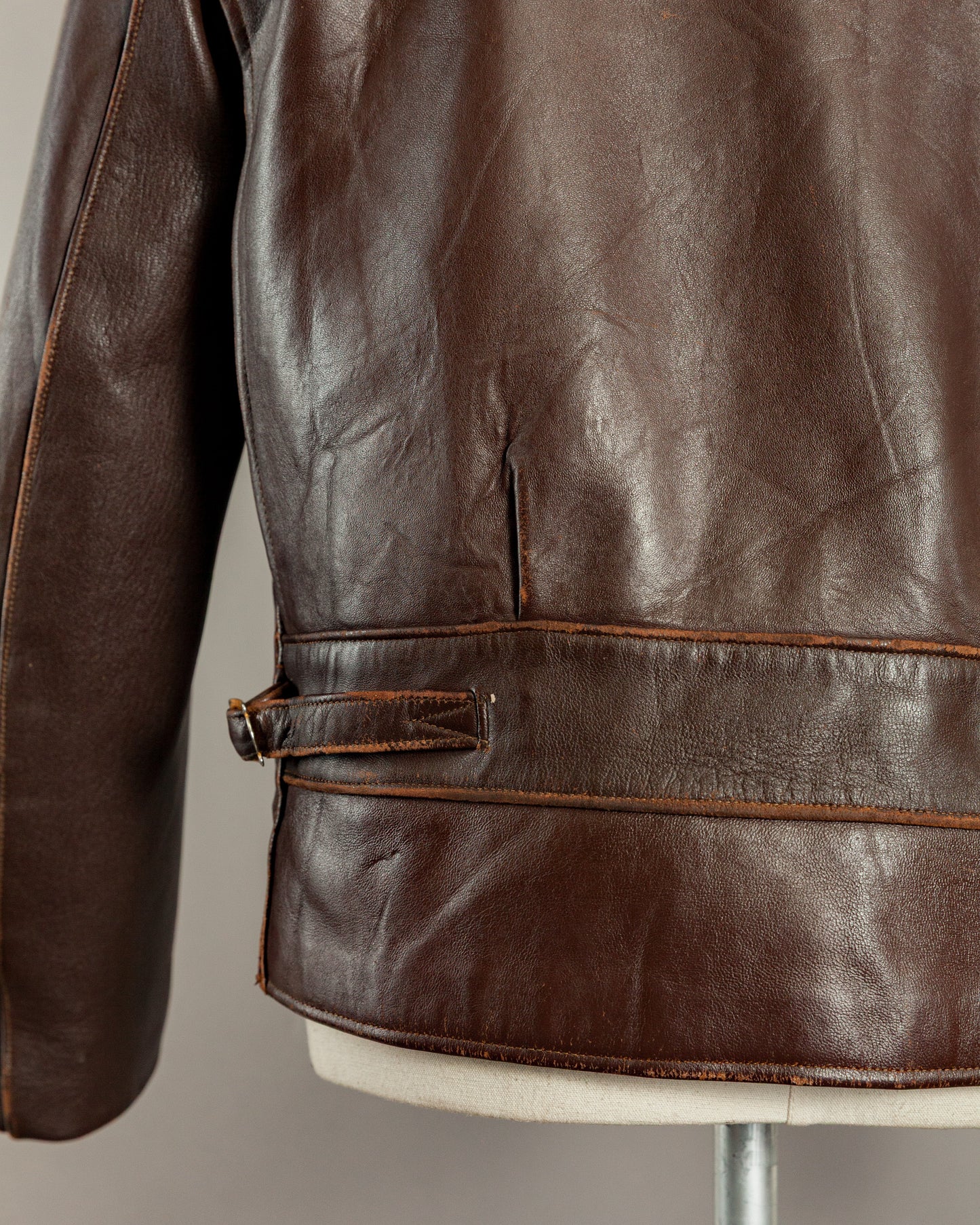 1940s Vintage German Calfskin Motorcycle Jacket - Small (38)