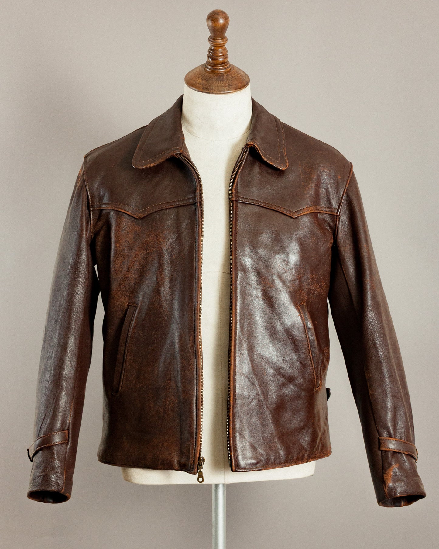 1940s Vintage German Calfskin Motorcycle Jacket - Small (38)