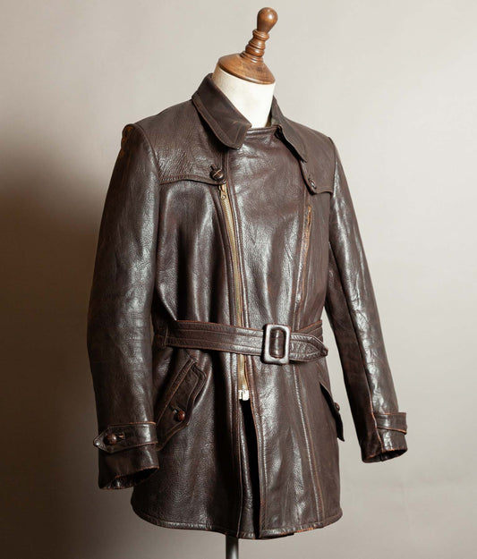 Original 1940s German Goatskin Kradmelder Motorcycle Jacket