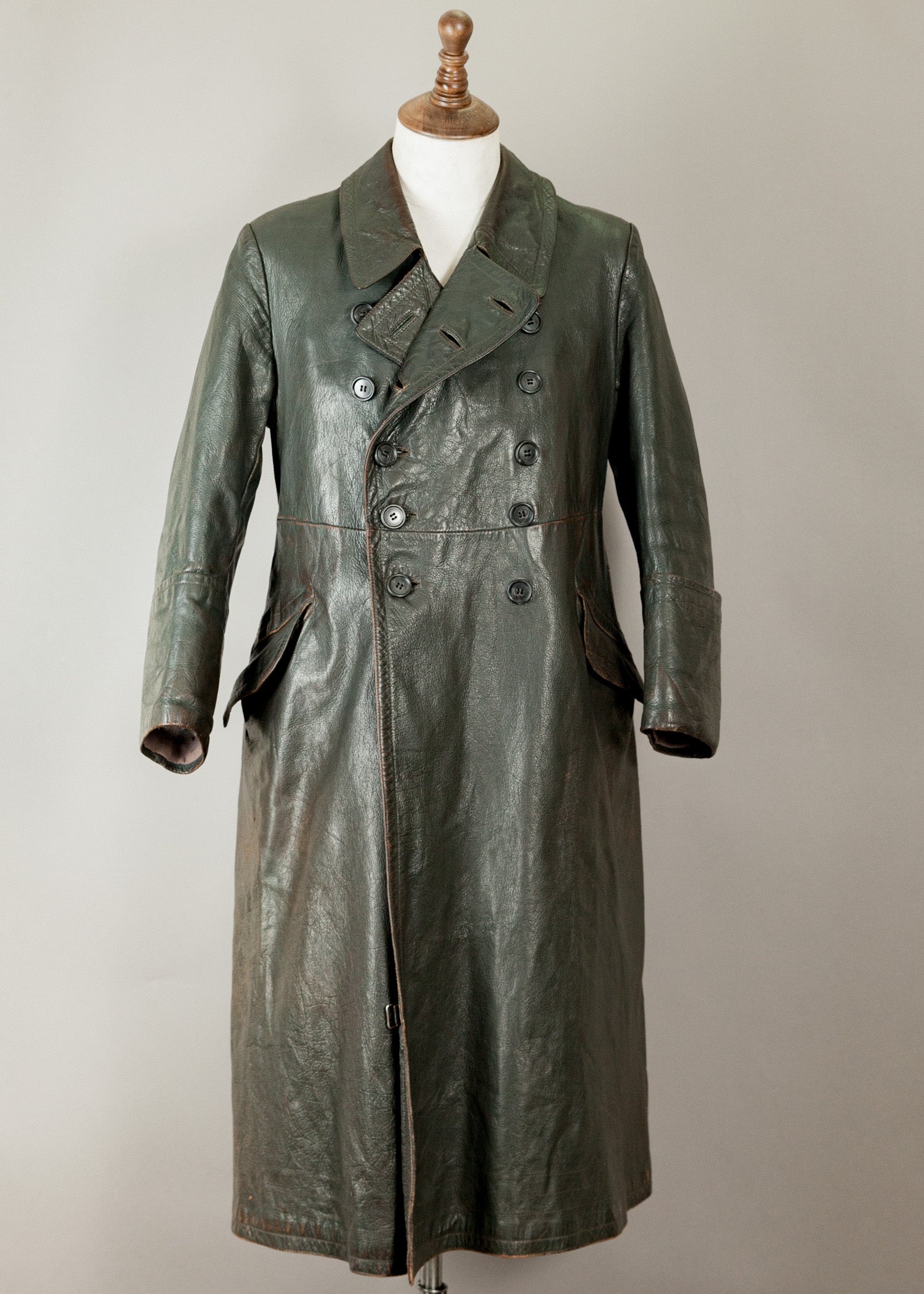 Original 1930s-40s German Officer Leather Trench Coat – Revive